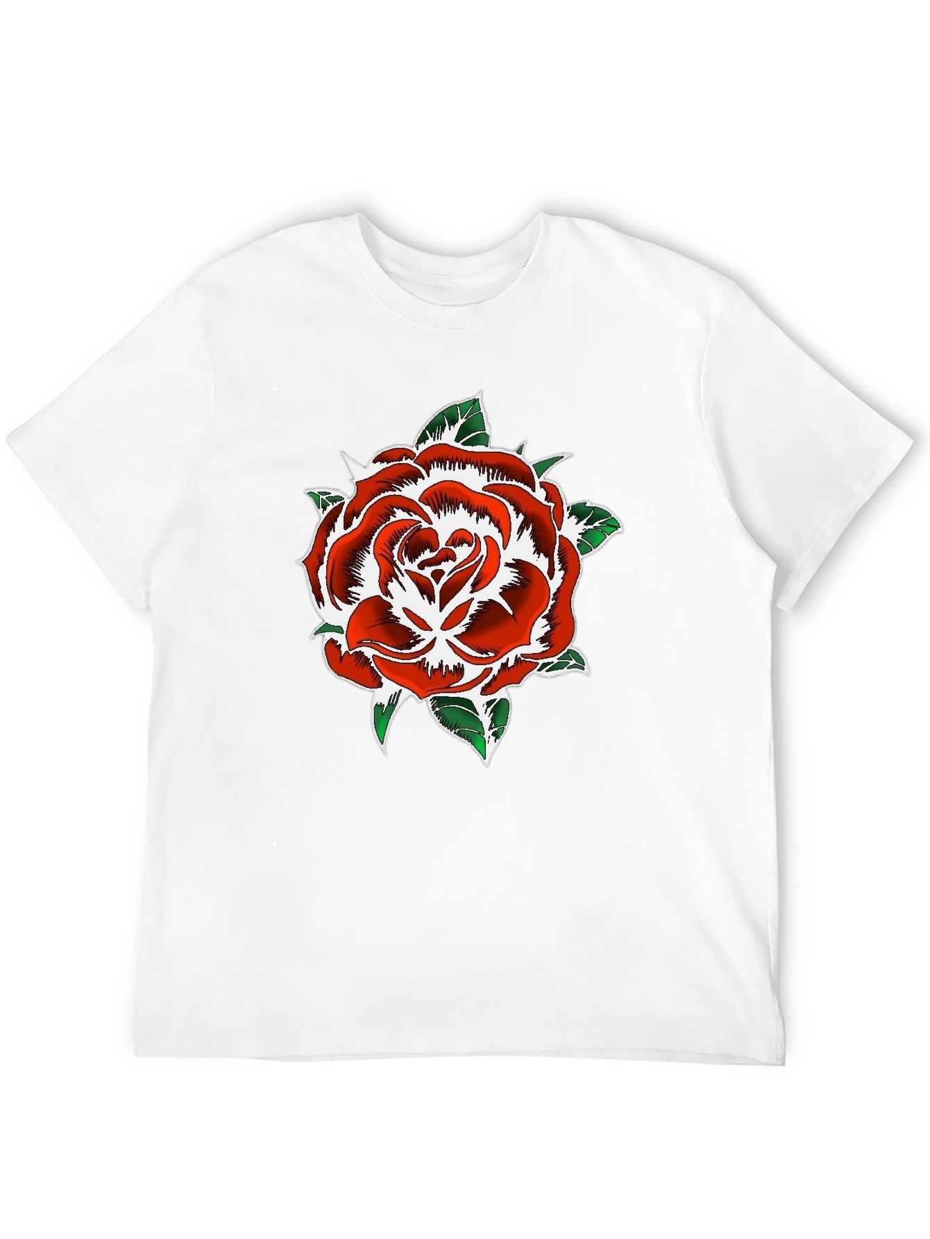 Rose Graphic Print Black T-Shirt