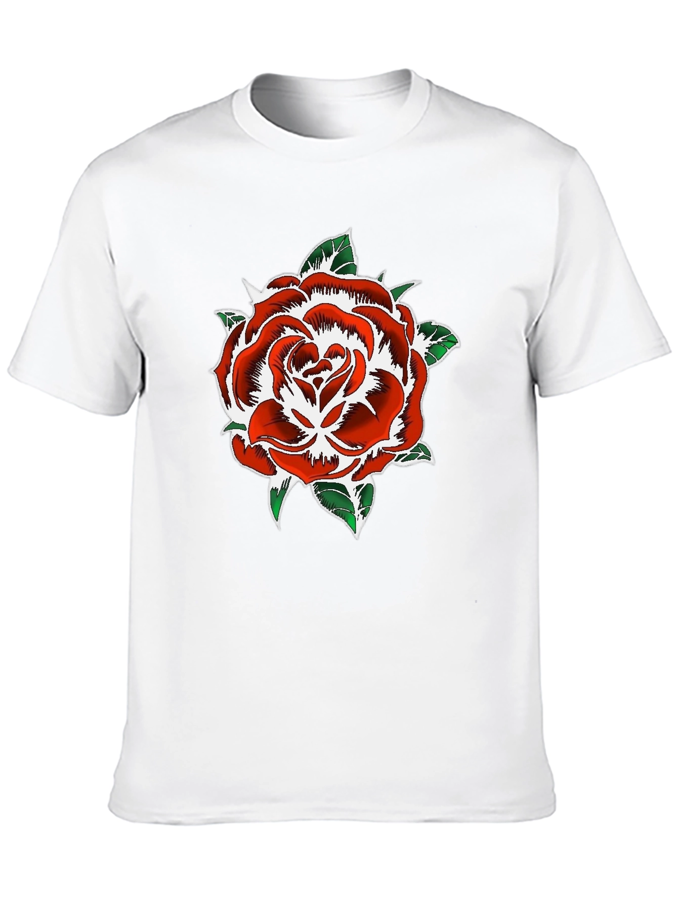 Rose Graphic Print Black T-Shirt