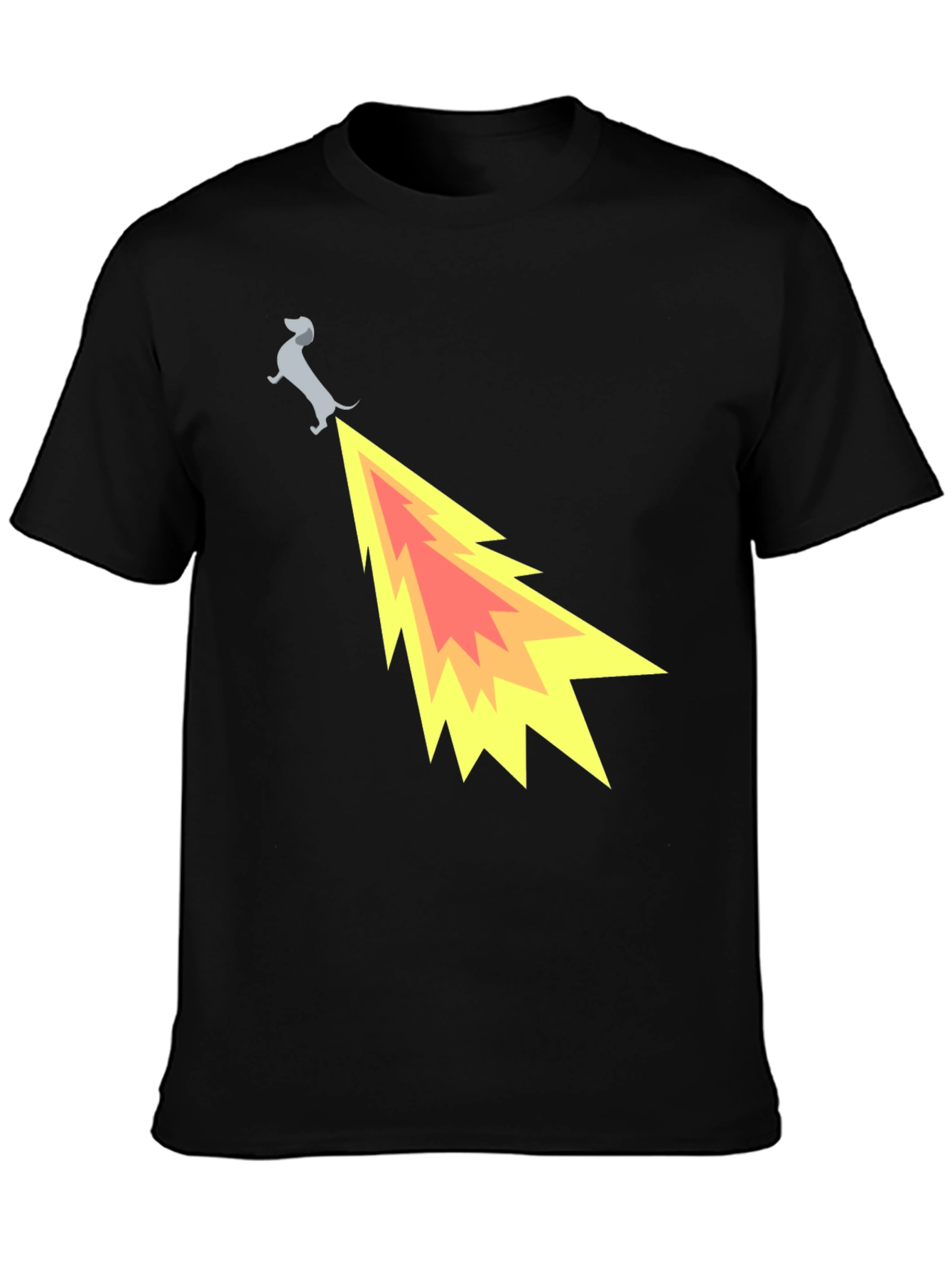 Funny Dachshund Dog Flame Tail T-Shirt