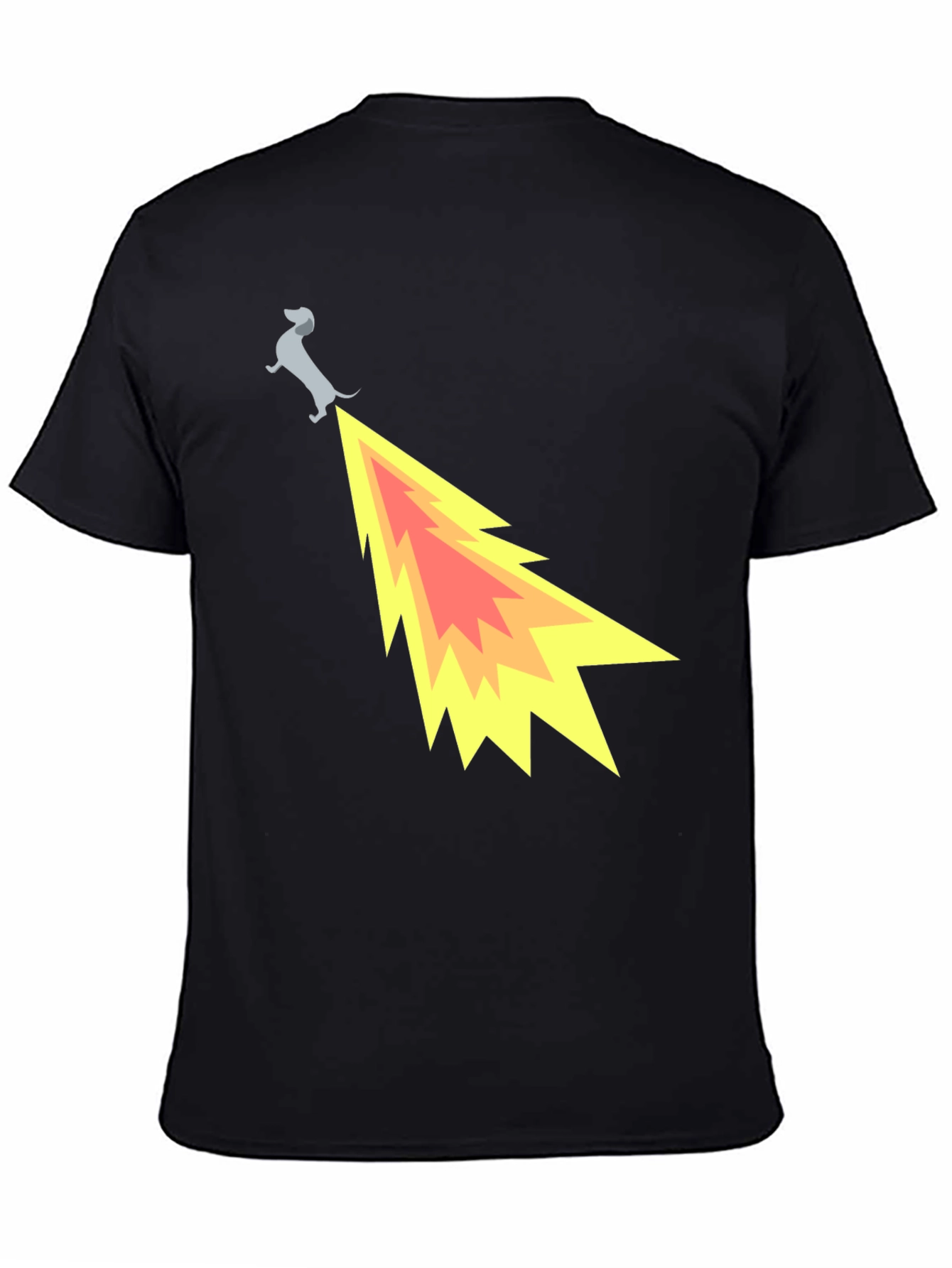 Funny Dachshund Dog Flame Tail T-Shirt