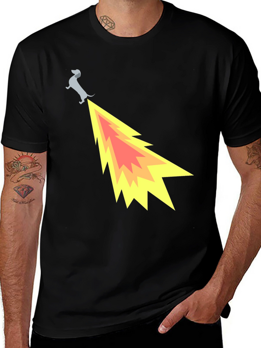 Funny Dachshund Dog Flame Tail T-Shirt