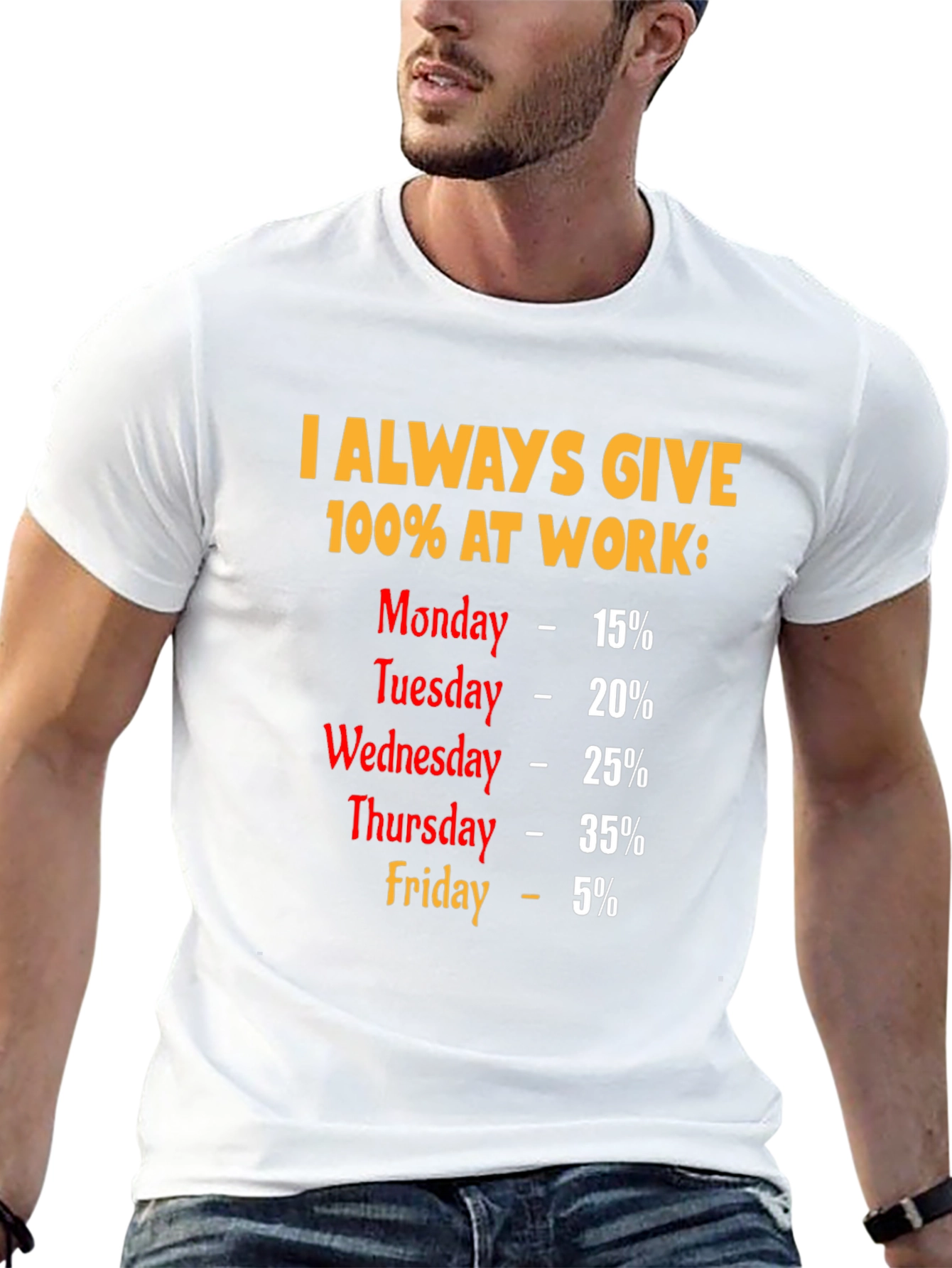 Humorous 100% At Work T-Shirt