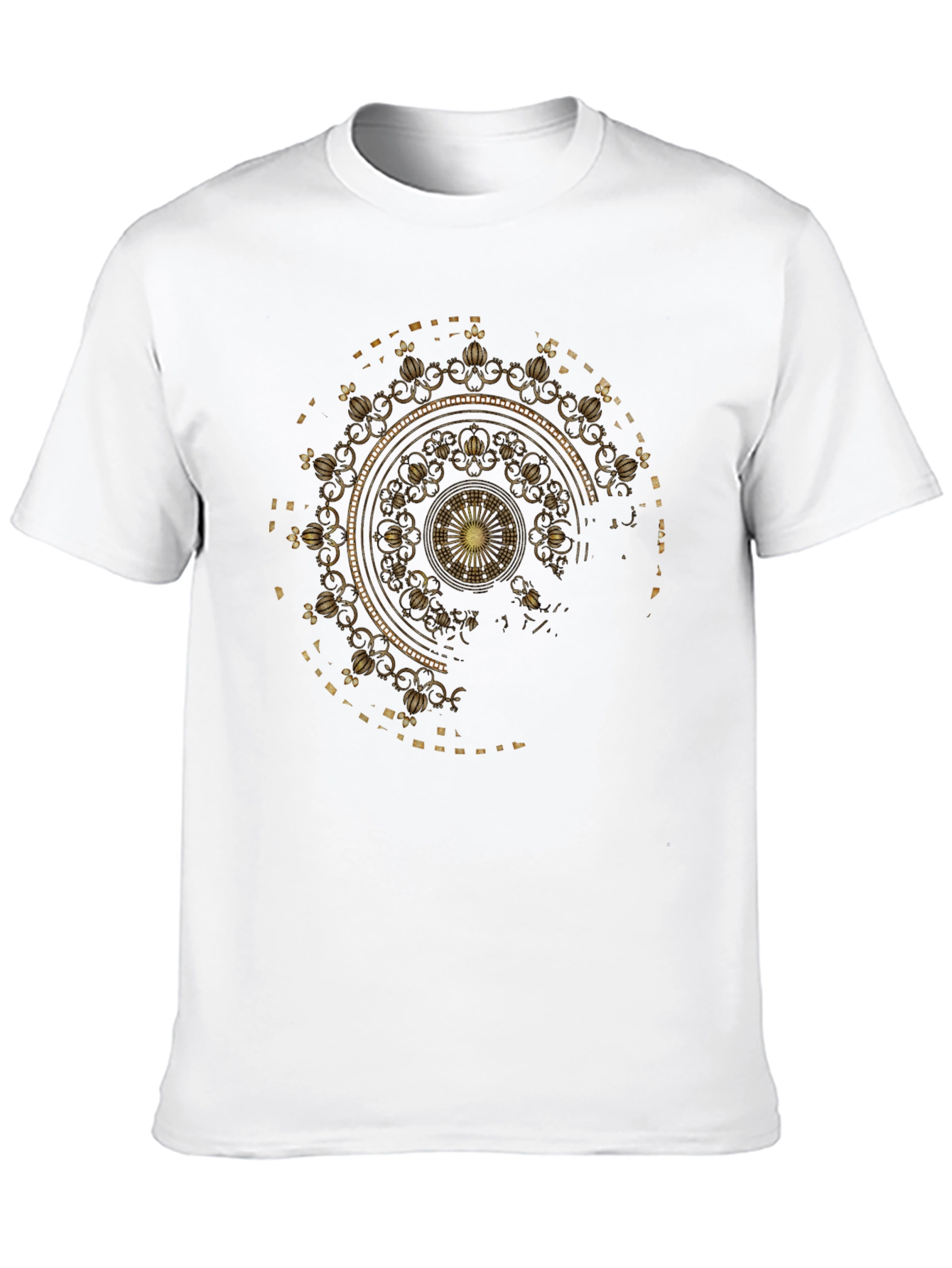 Gold Mandala Graphic Black T-Shirt