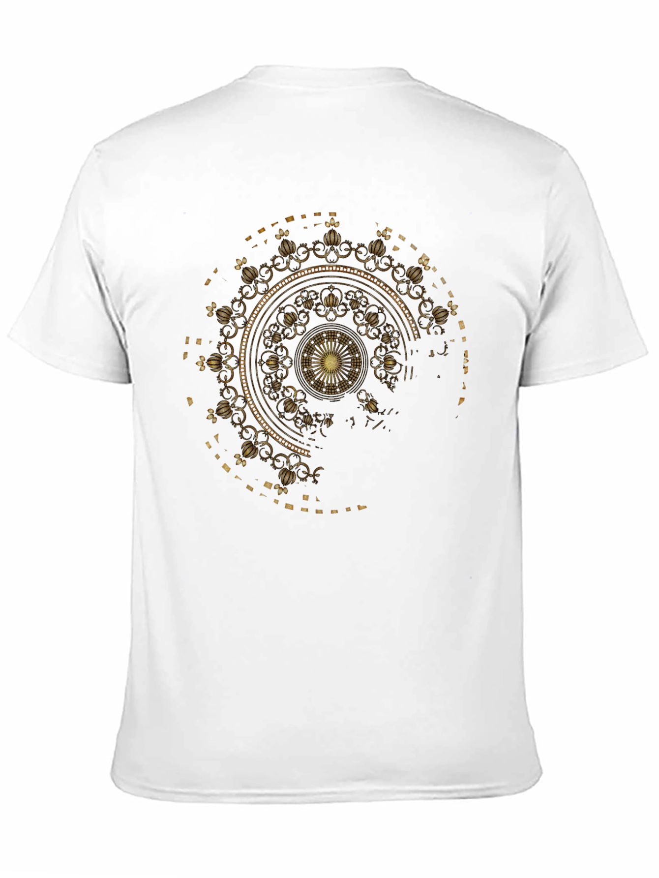 Gold Mandala Graphic Black T-Shirt