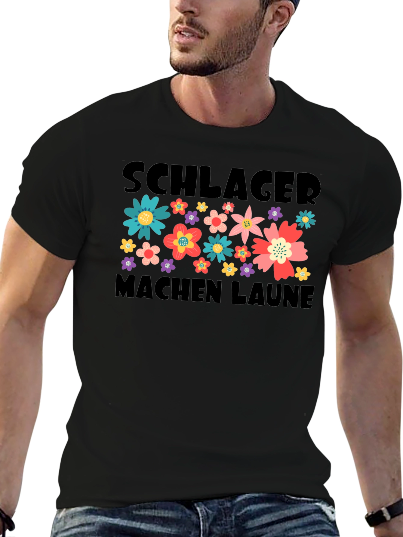 Schlager Machen Laune Floral Graphic T-Shirt