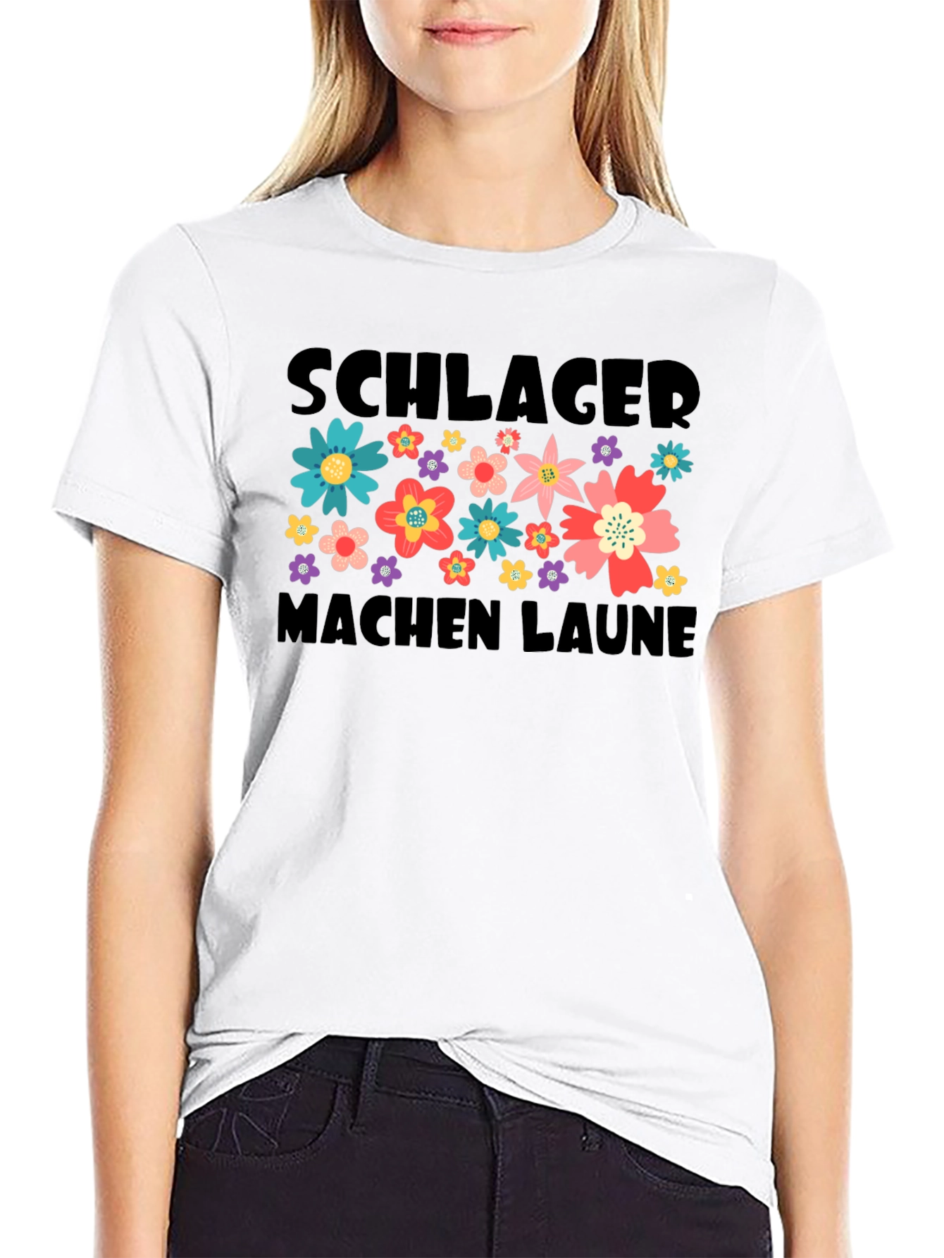 Schlager Machen Laune Floral Graphic T-Shirt