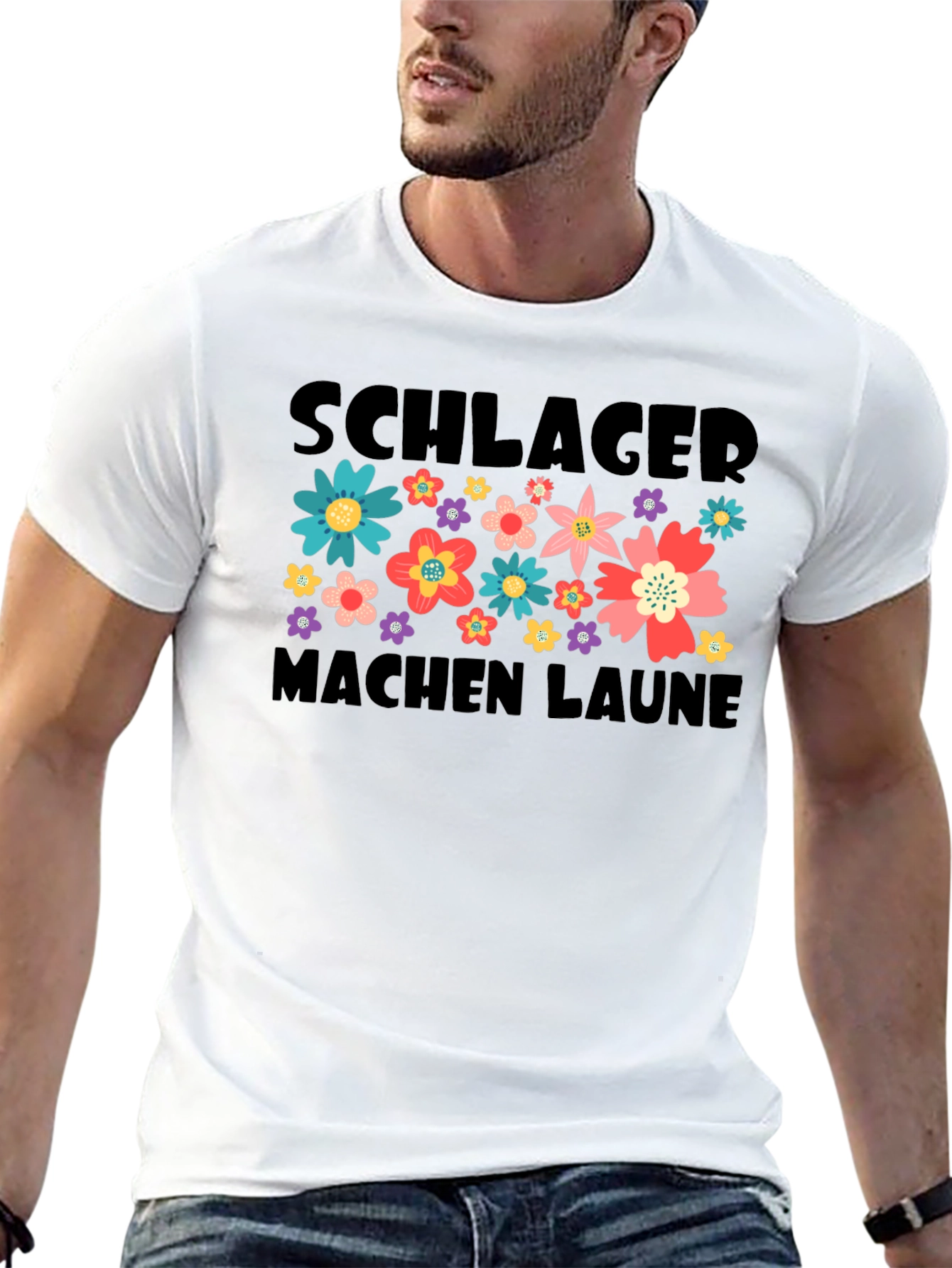 Schlager Machen Laune Floral Graphic T-Shirt