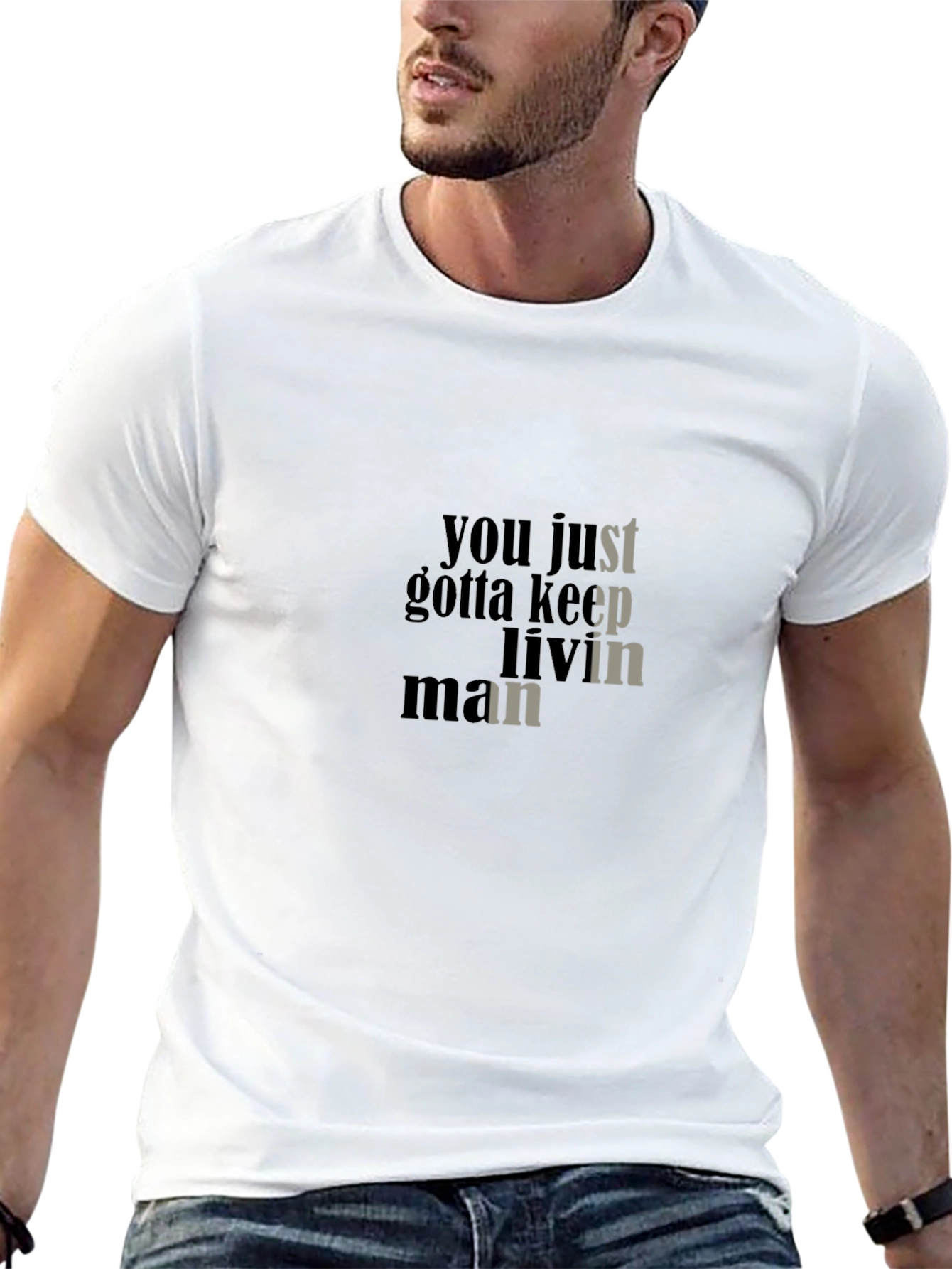 Keep Livin Man Black Graphic Tee