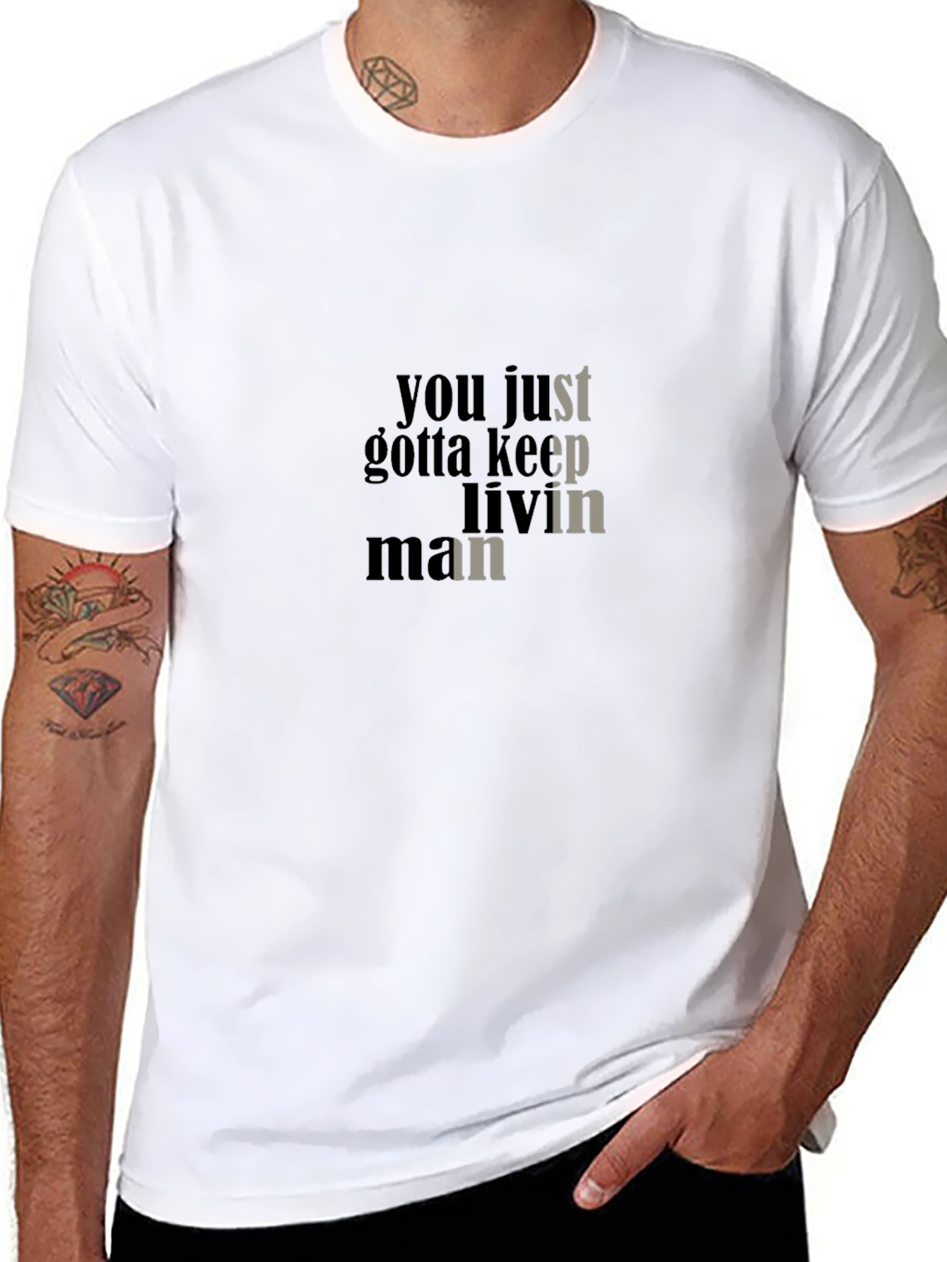 Keep Livin Man Black Graphic Tee