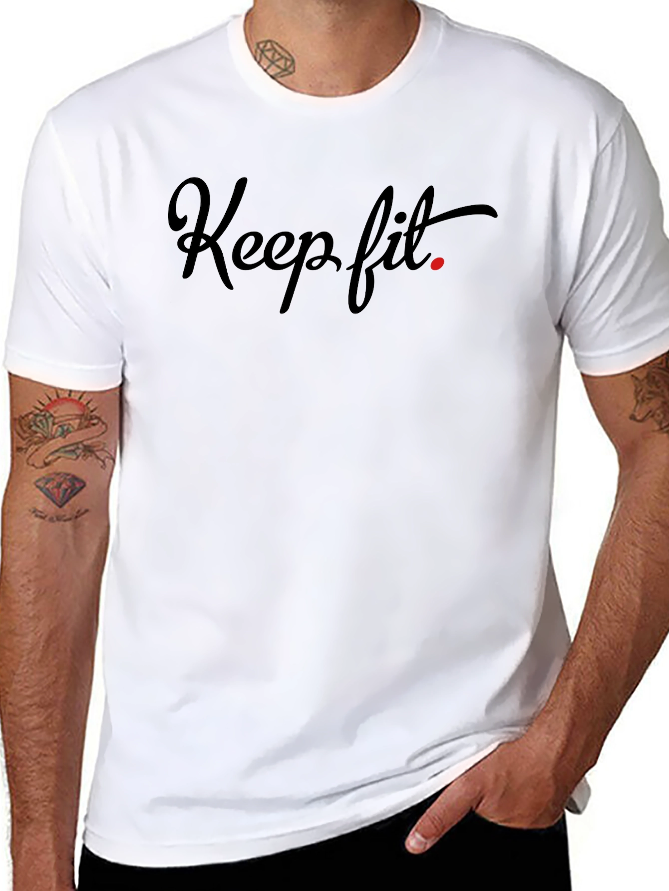 Keep Fit Black Graphic Tee