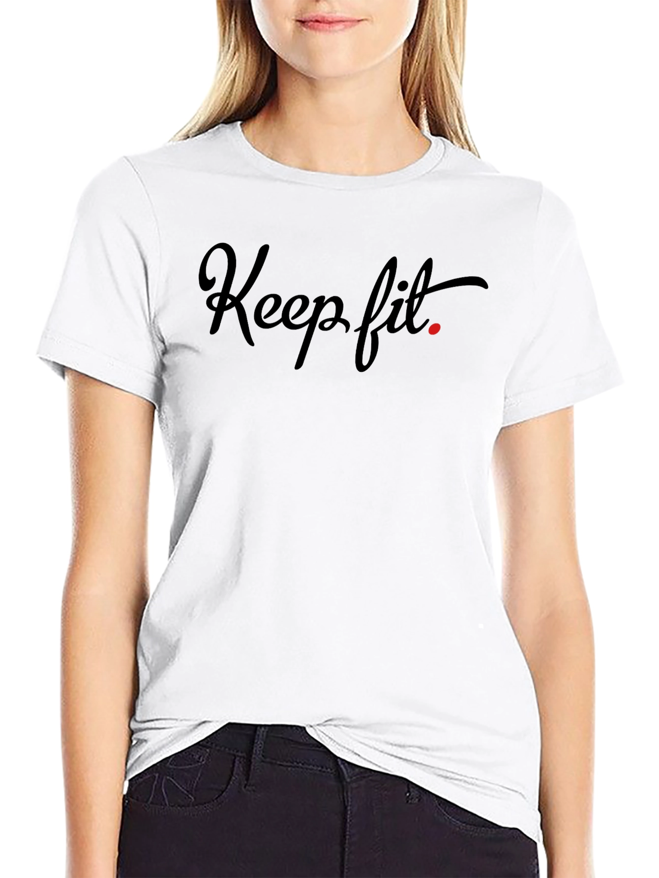 Keep Fit Black Graphic Tee