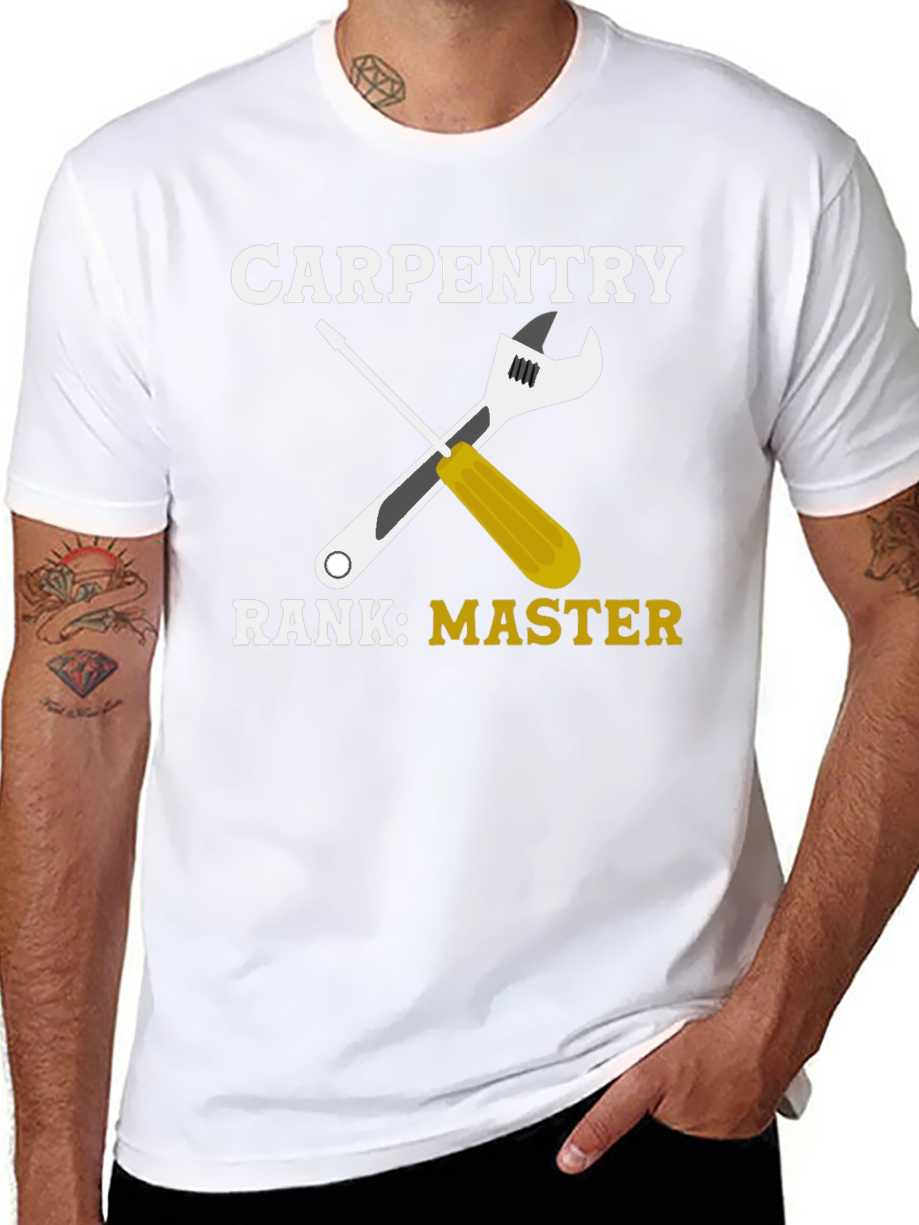 Carpentry Master T-Shirt - Wrench & Screwdriver Graphic Tee