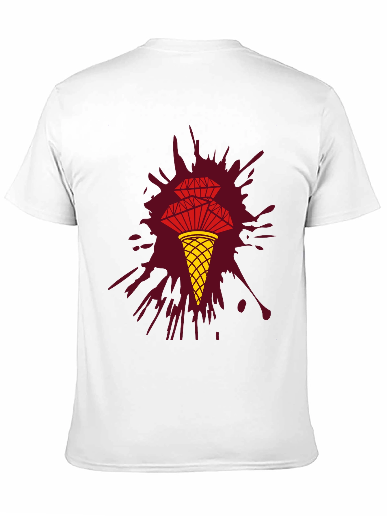 Unique Graphic Tee - Diamond Ice Cream Cone Design