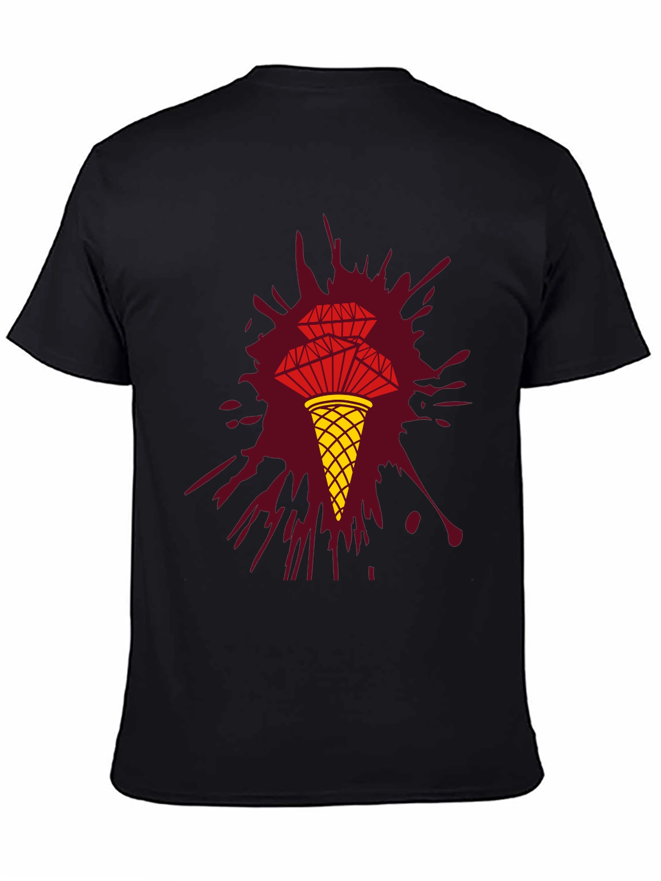 Unique Graphic Tee - Diamond Ice Cream Cone Design
