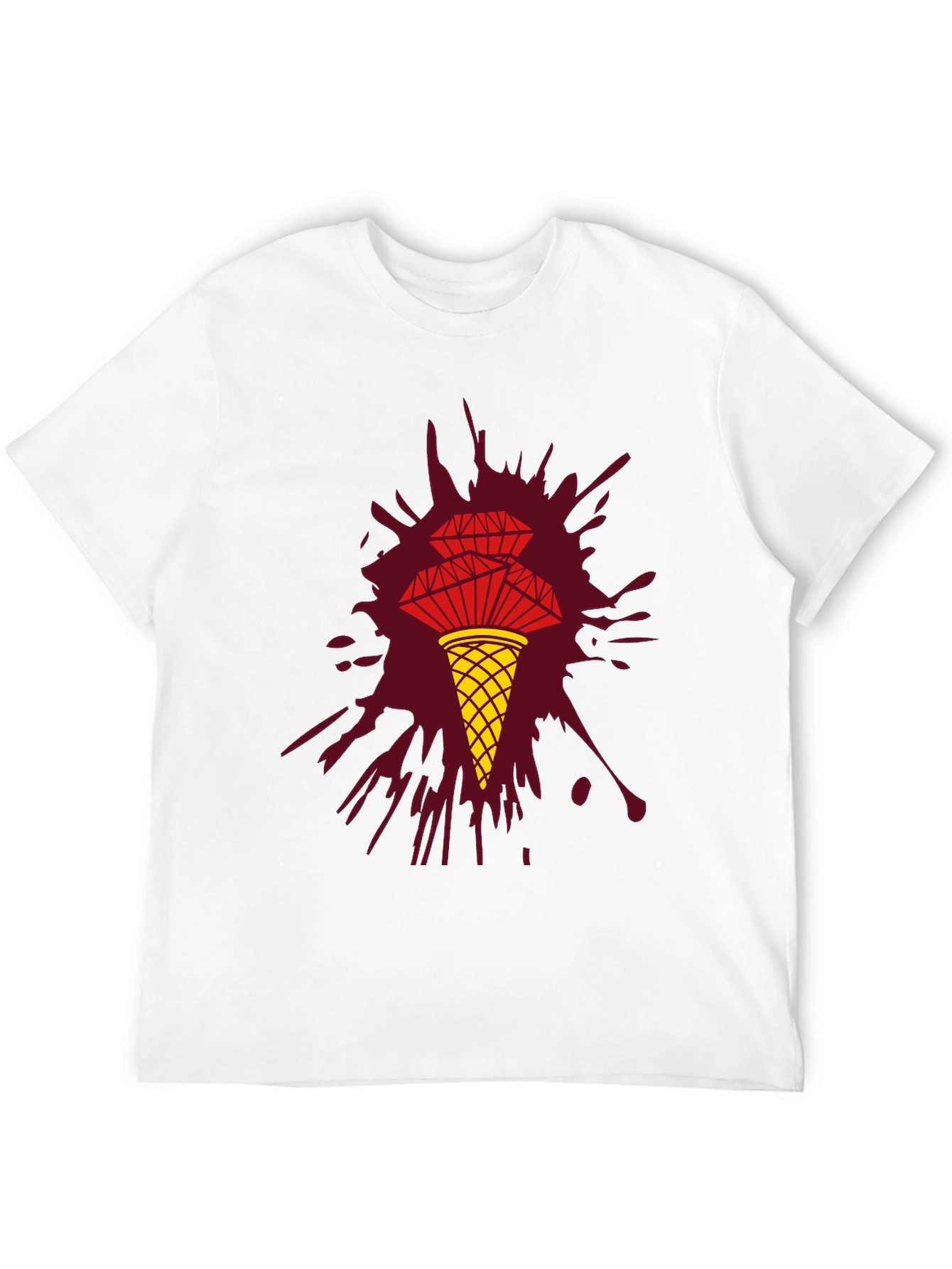 Unique Graphic Tee - Diamond Ice Cream Cone Design