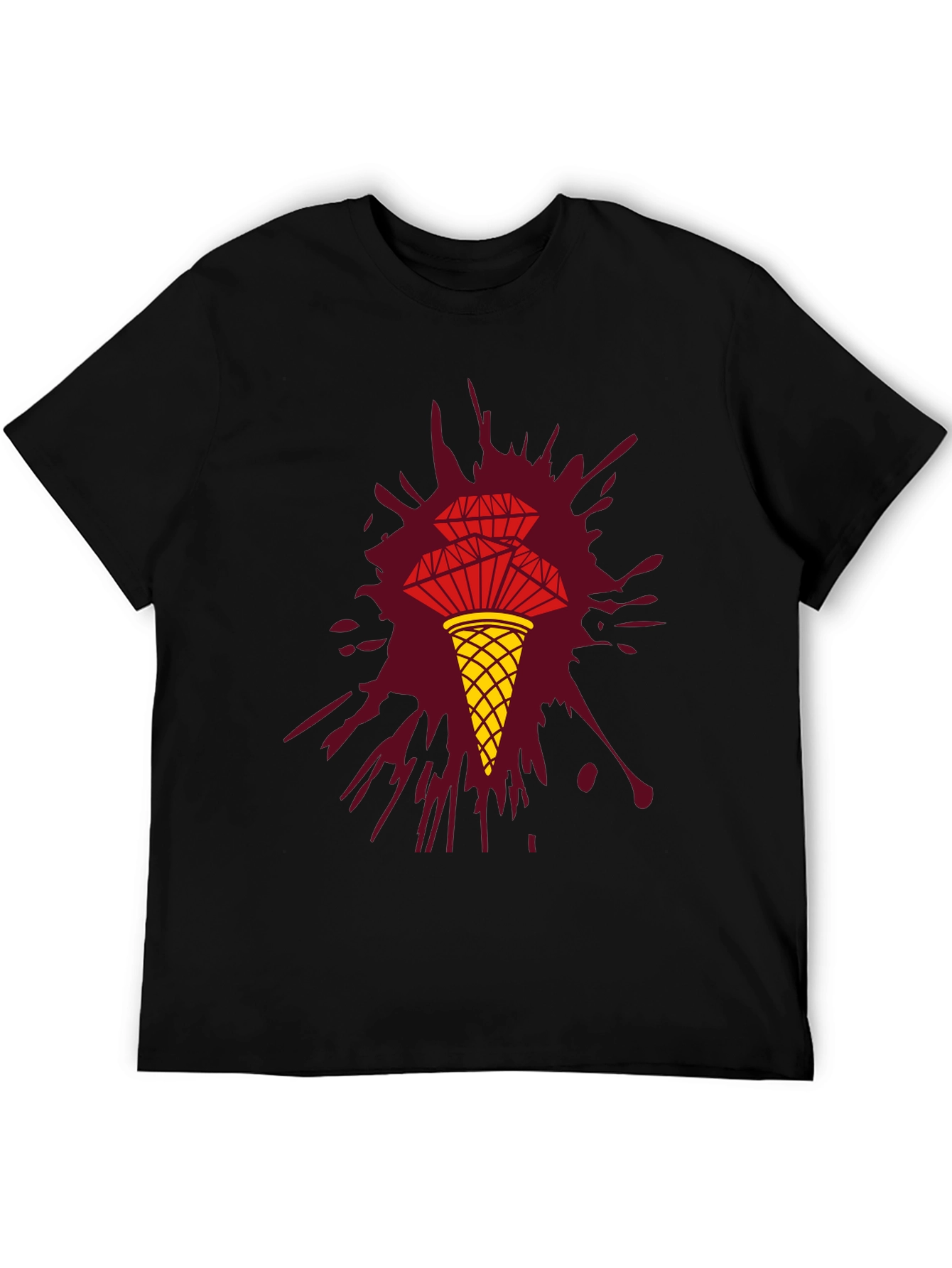 Unique Graphic Tee - Diamond Ice Cream Cone Design