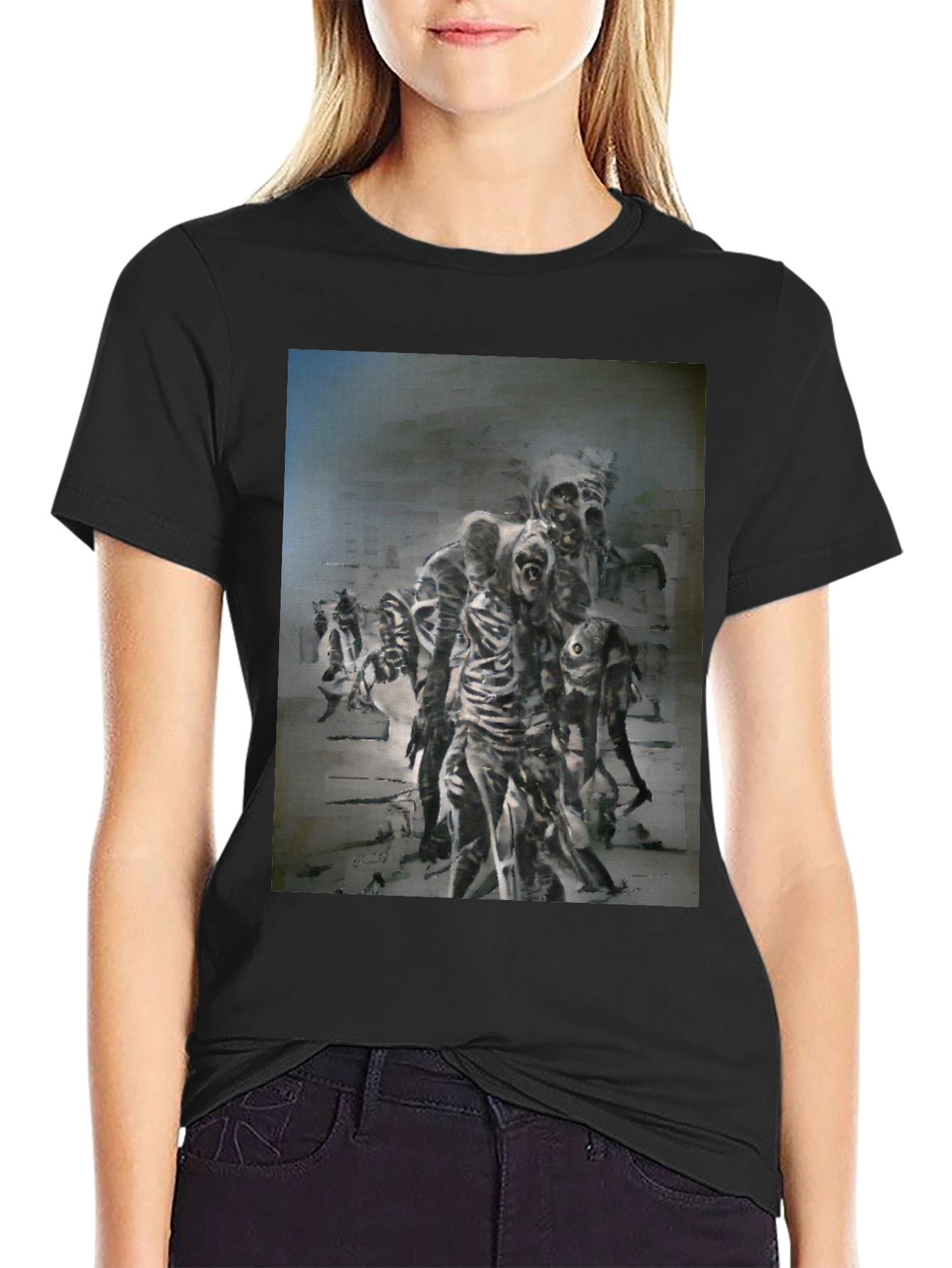 Zombie Horror Graphic Print T-Shirt