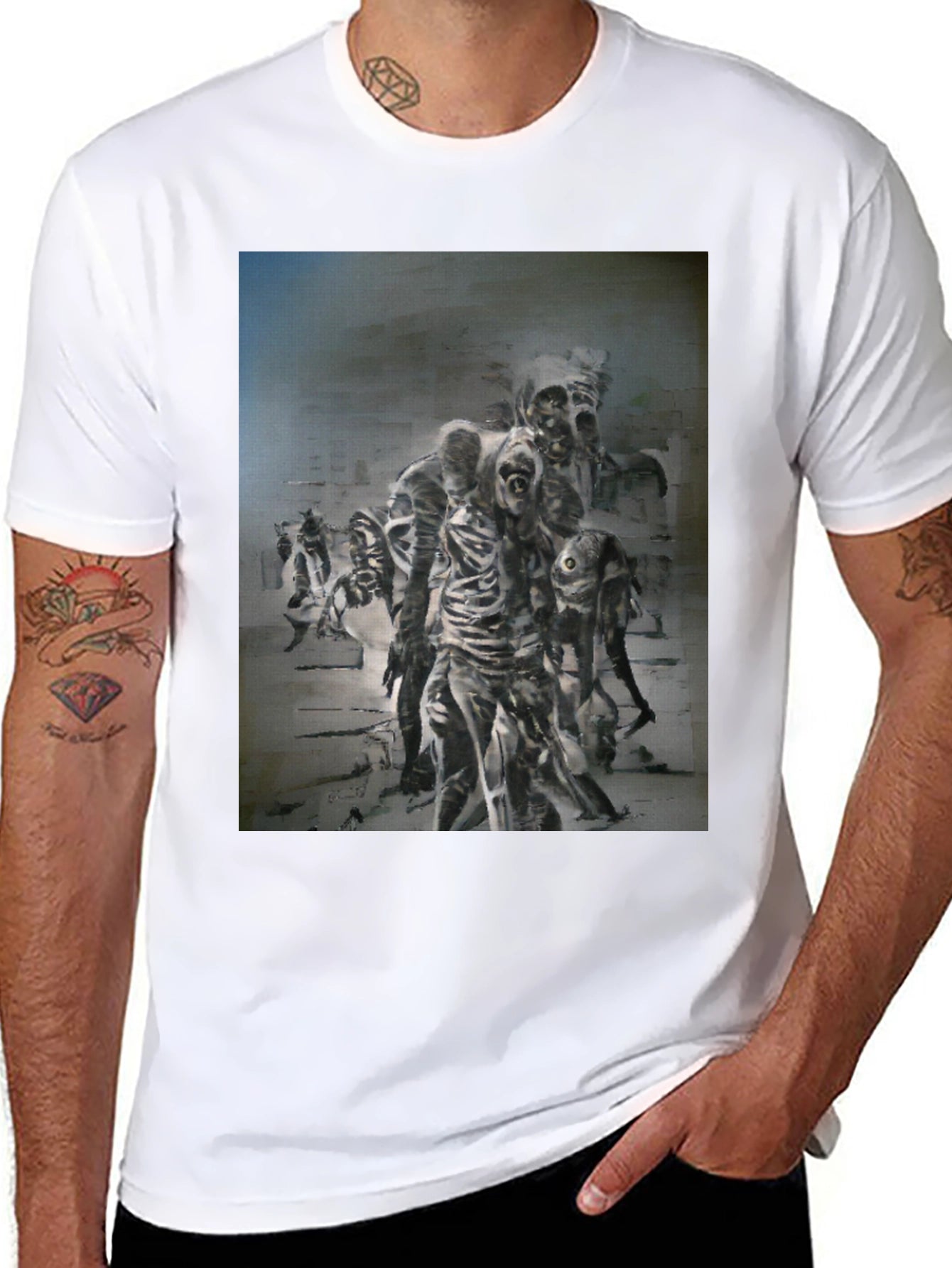 Zombie Horror Graphic Print T-Shirt