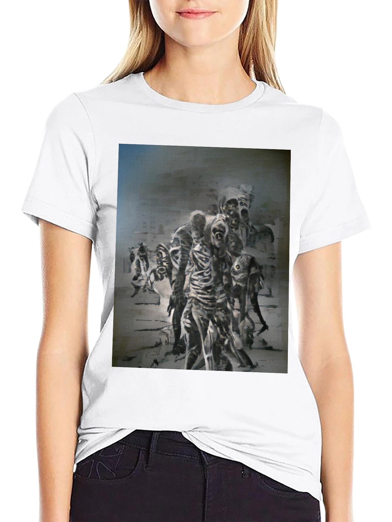 Zombie Horror Graphic Print T-Shirt