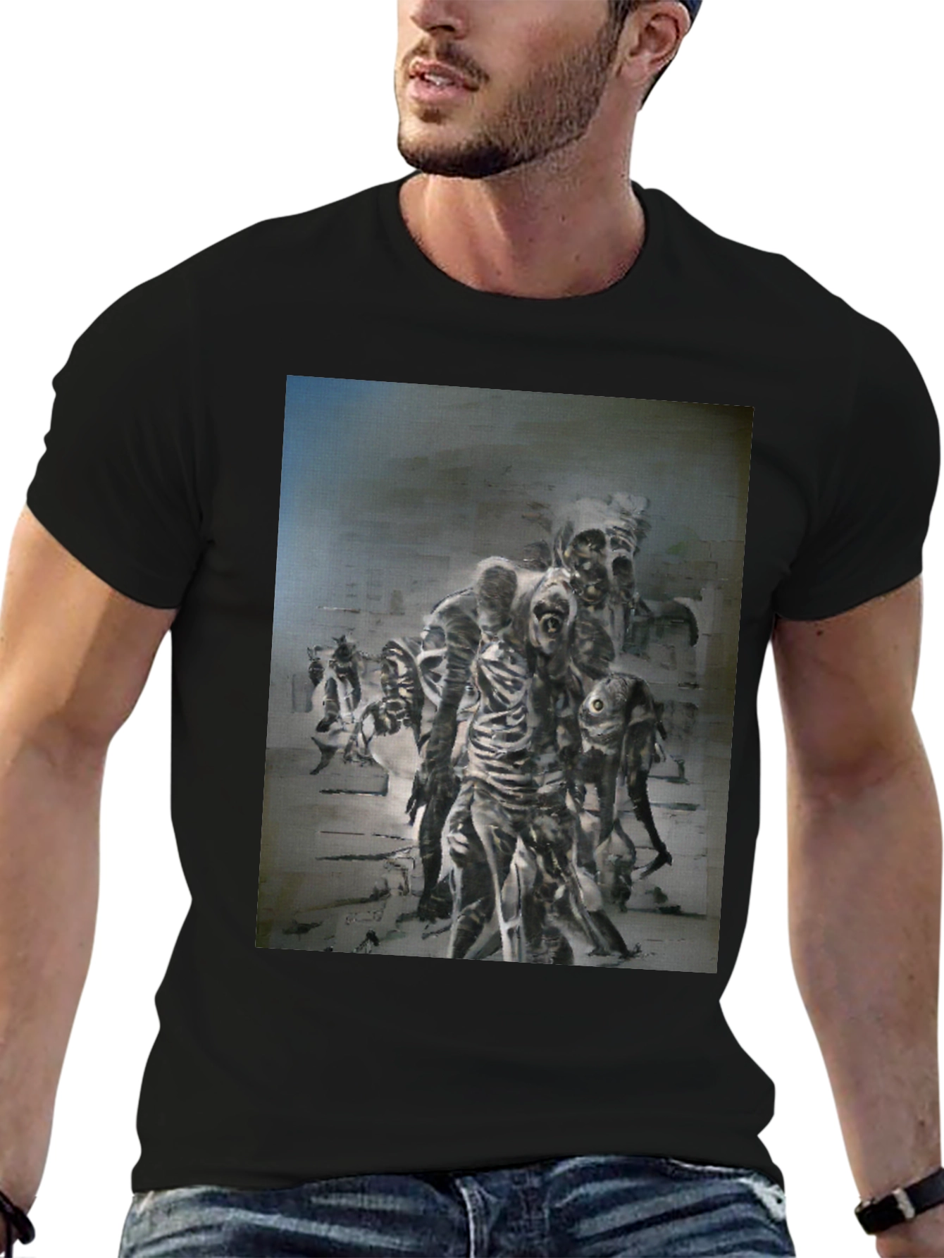 Zombie Horror Graphic Print T-Shirt
