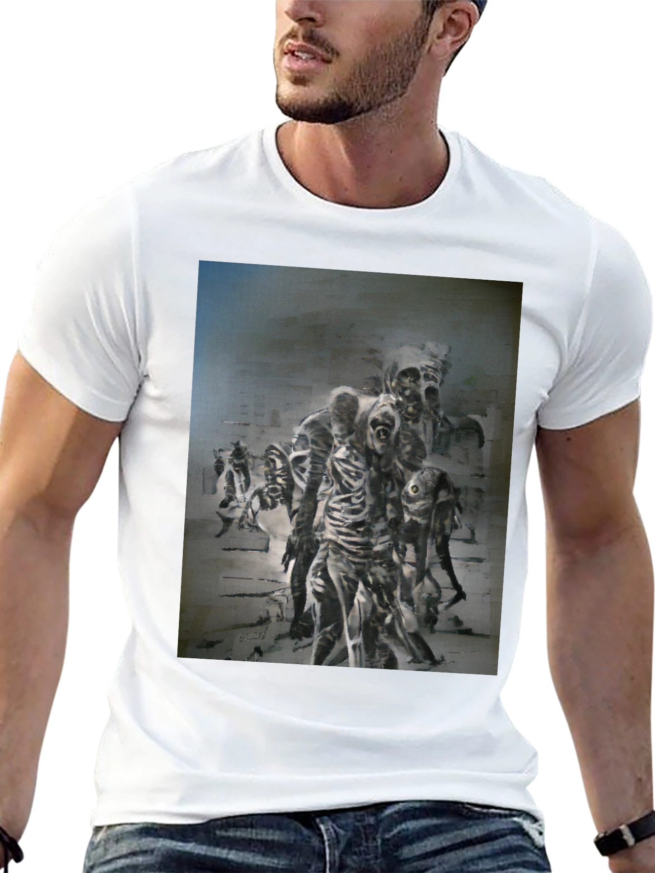 Zombie Horror Graphic Print T-Shirt