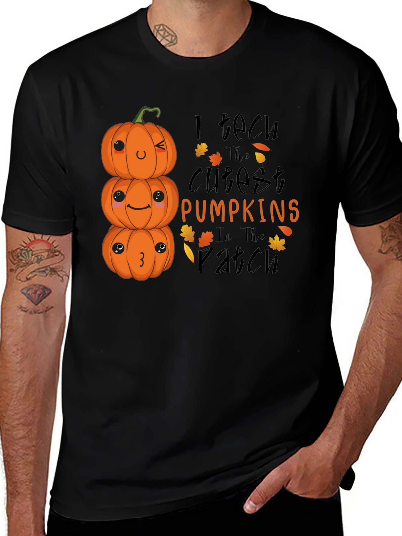 Cute Halloween Pumpkin Teacher T-Shirt