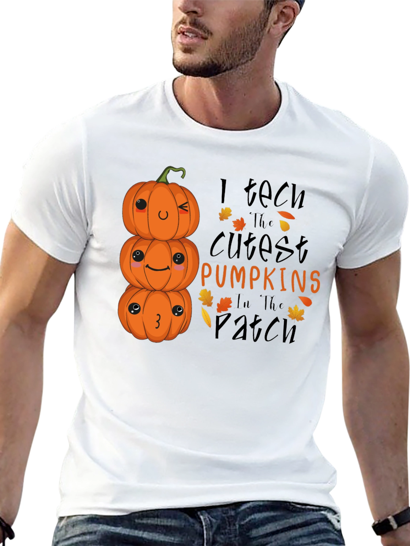 Cute Halloween Pumpkin Teacher T-Shirt