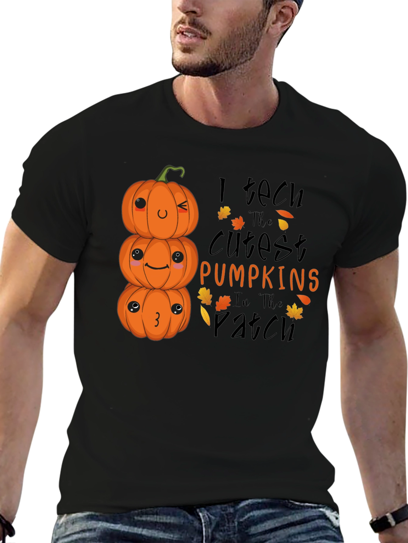 Cute Halloween Pumpkin Teacher T-Shirt