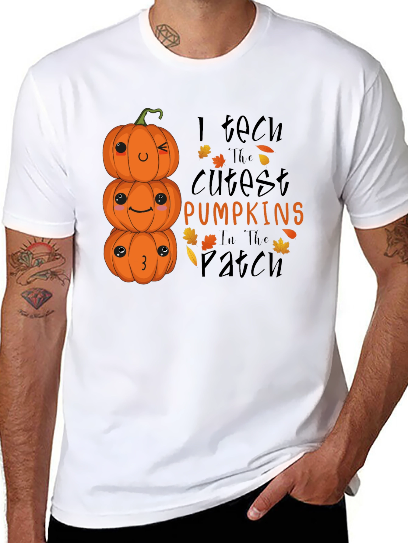 Cute Halloween Pumpkin Teacher T-Shirt