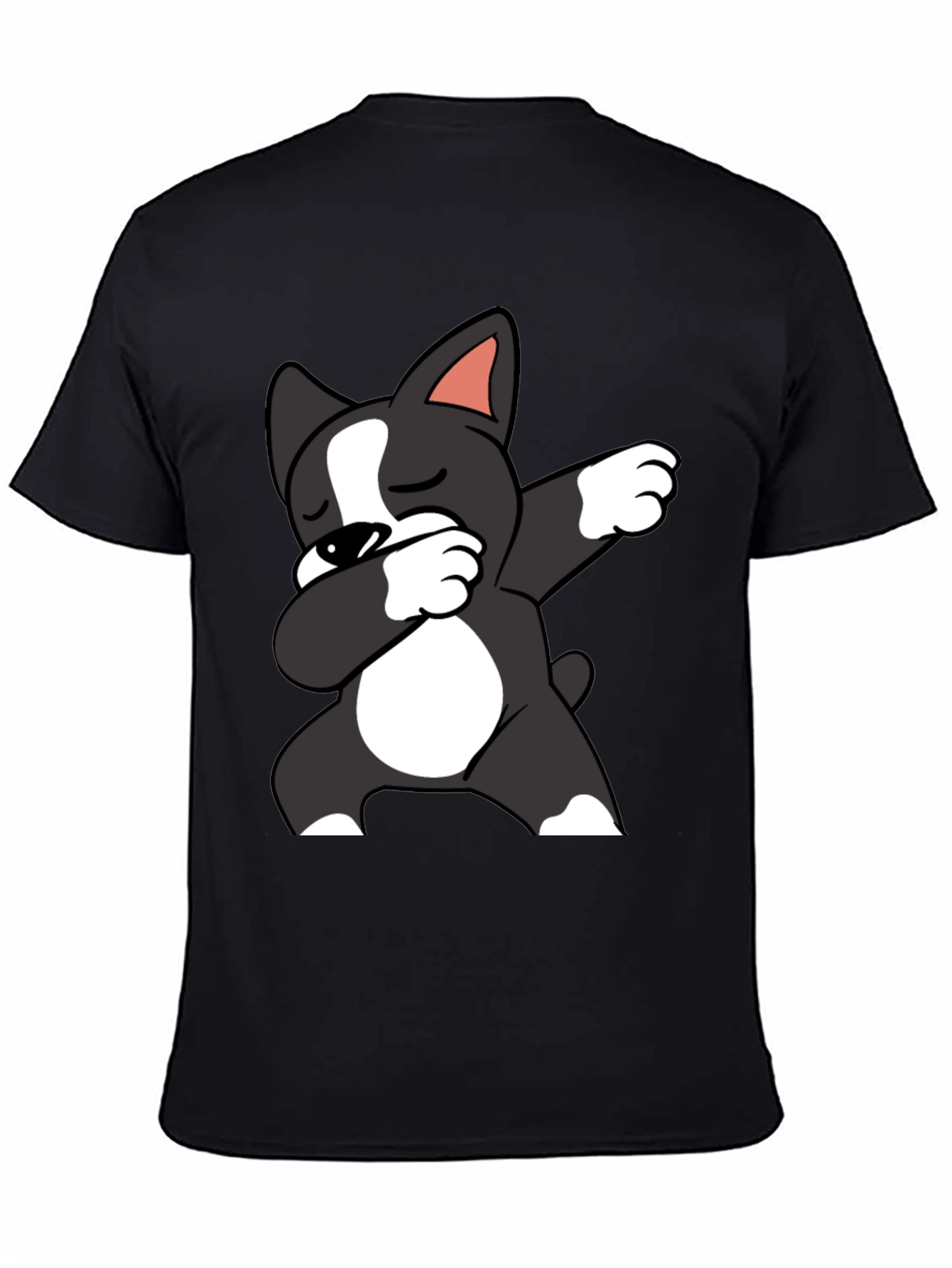 Dabbing Dog Graphic Tee - Black Cotton T-Shirt