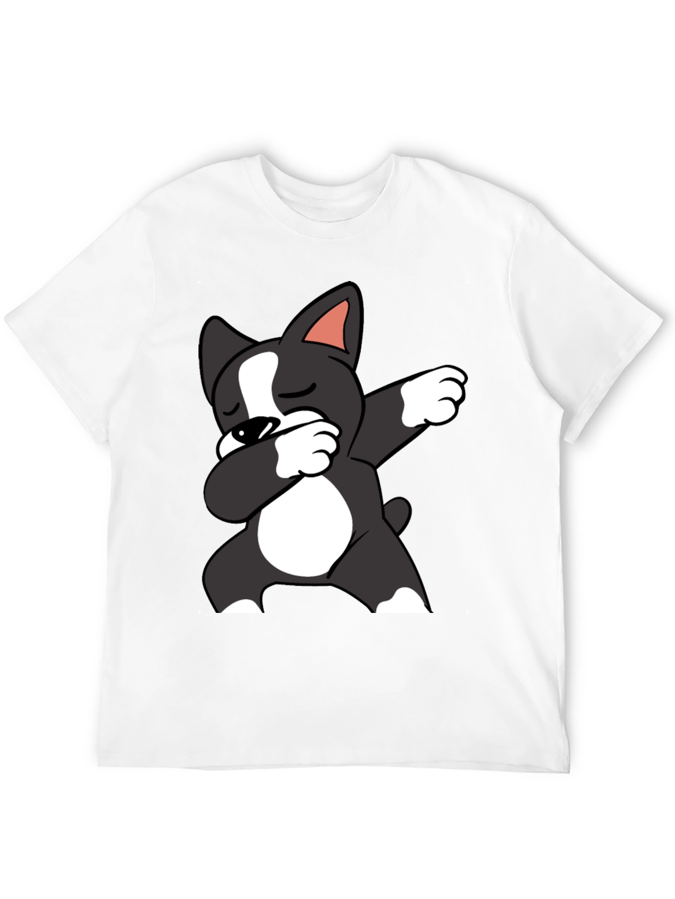 Dabbing Dog Graphic Tee - Black Cotton T-Shirt