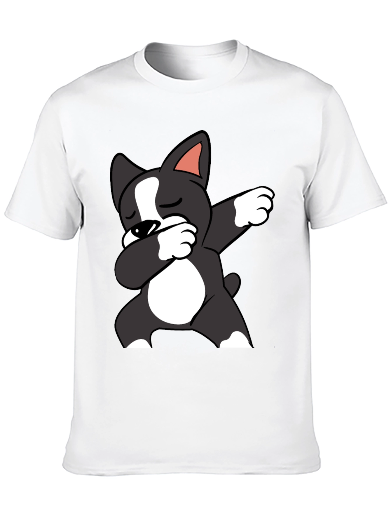 Dabbing Dog Graphic Tee - Black Cotton T-Shirt