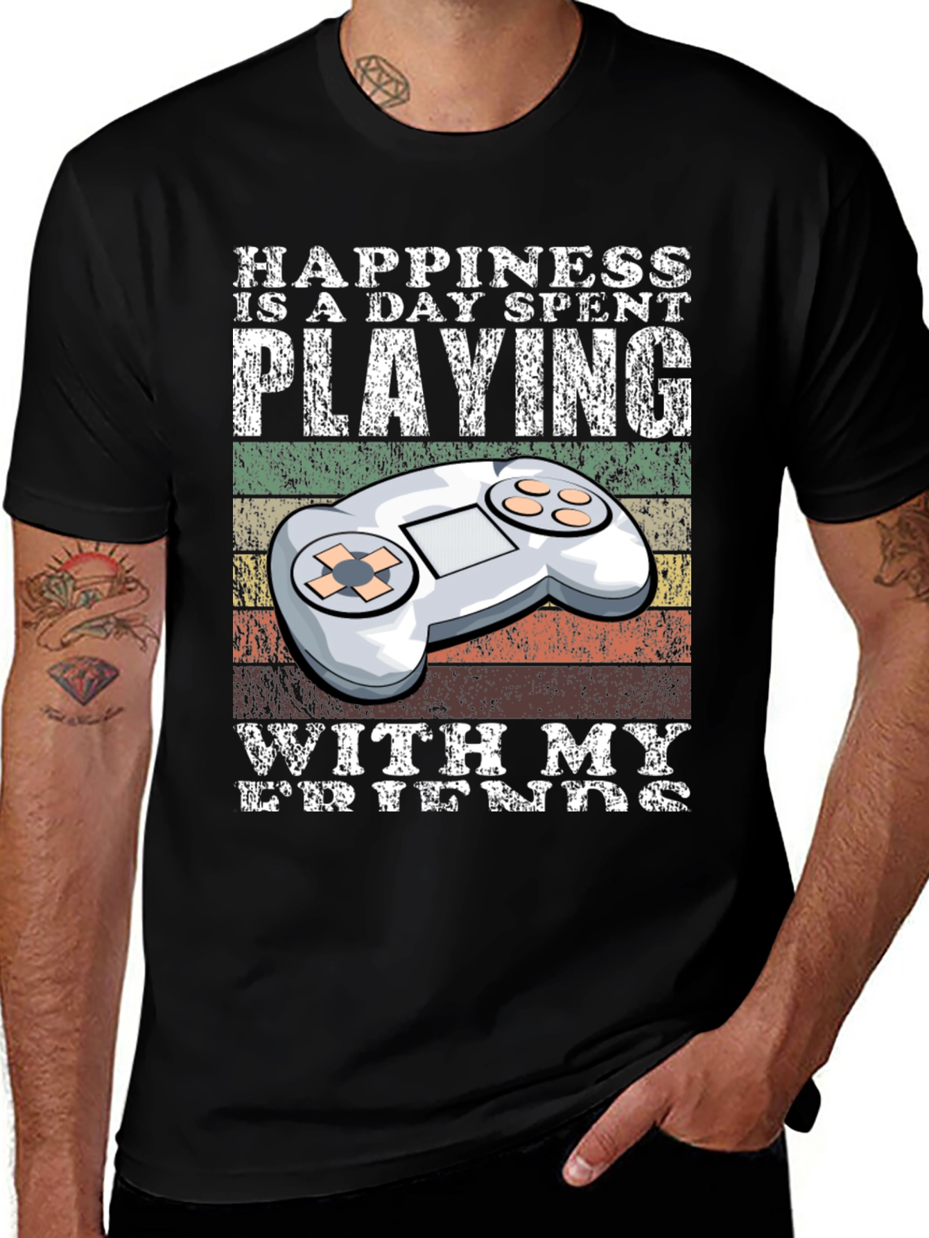 Gamer T-Shirt: Happiness is Playing with My Friends