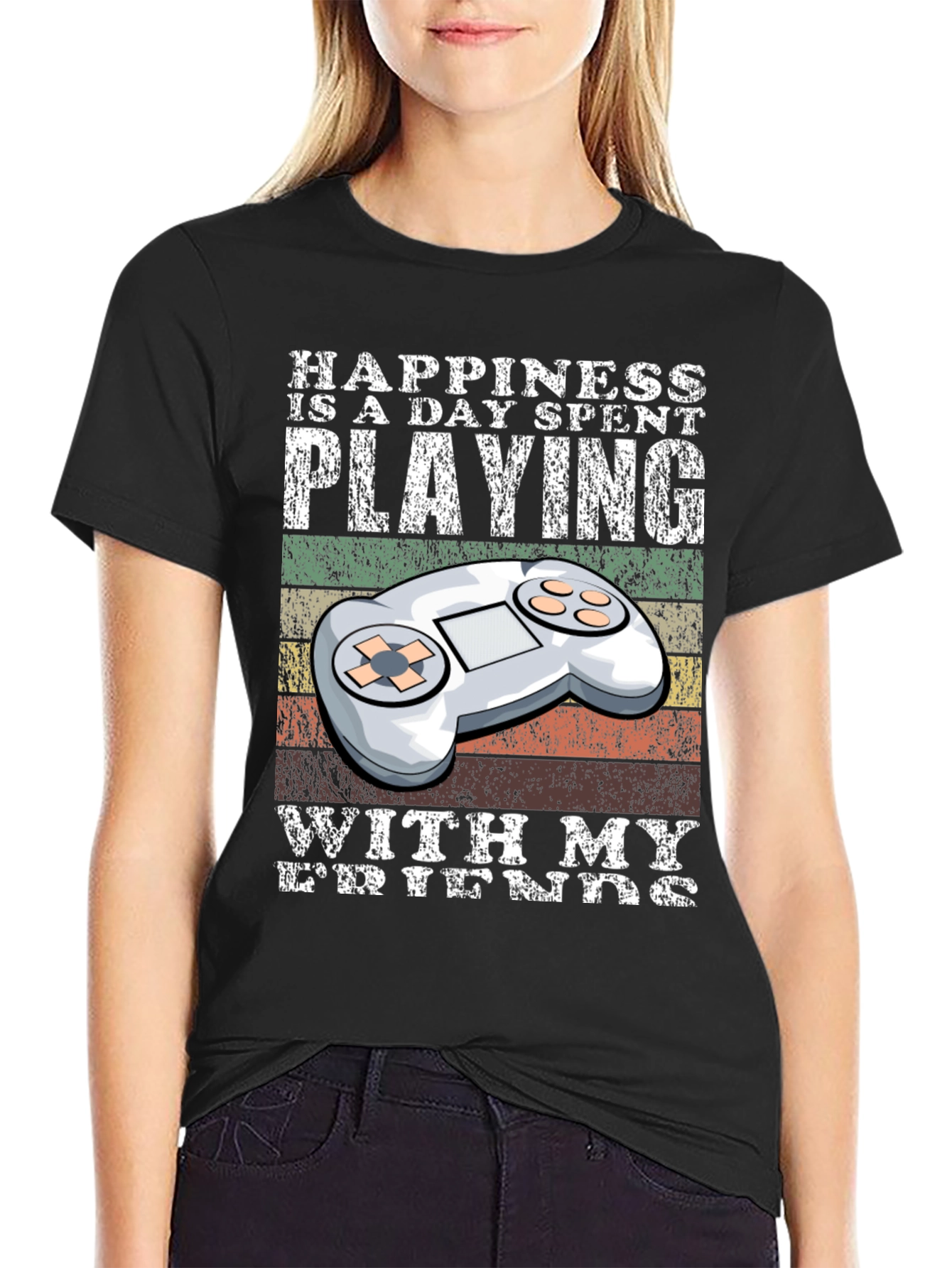 Gamer T-Shirt: Happiness is Playing with My Friends
