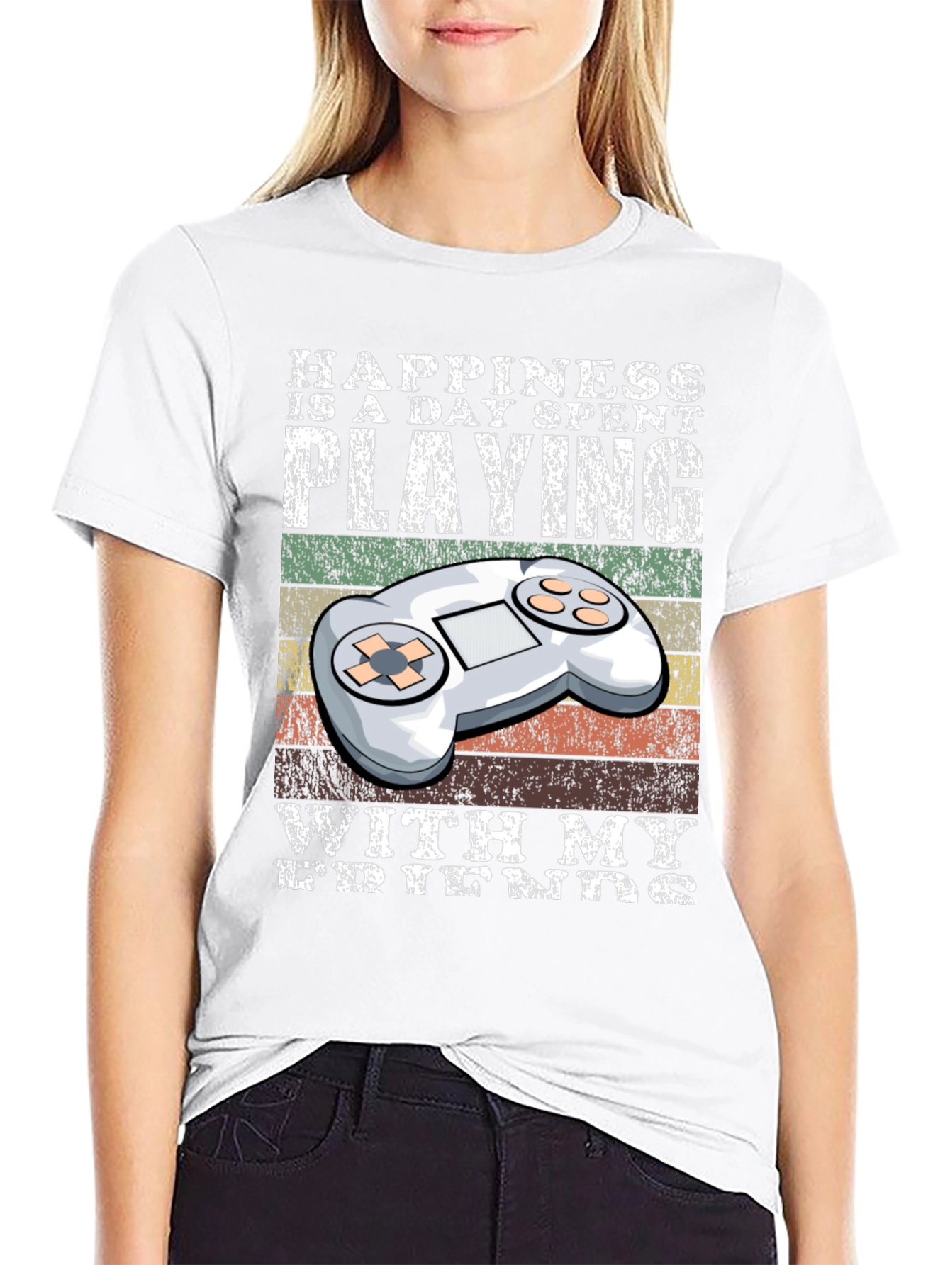 Gamer T-Shirt: Happiness is Playing with My Friends