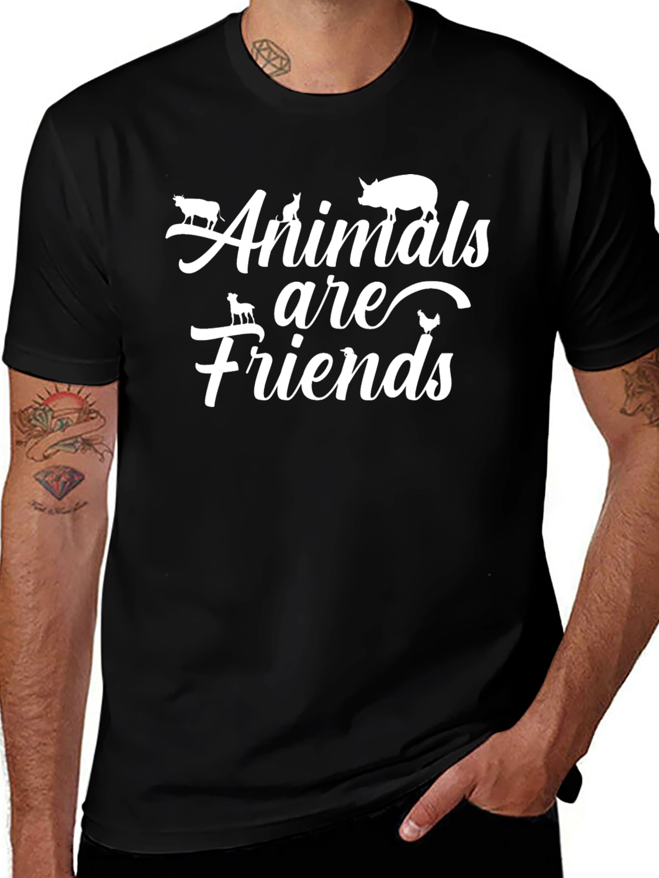 Animals are Friends T-Shirt - Vegan Love