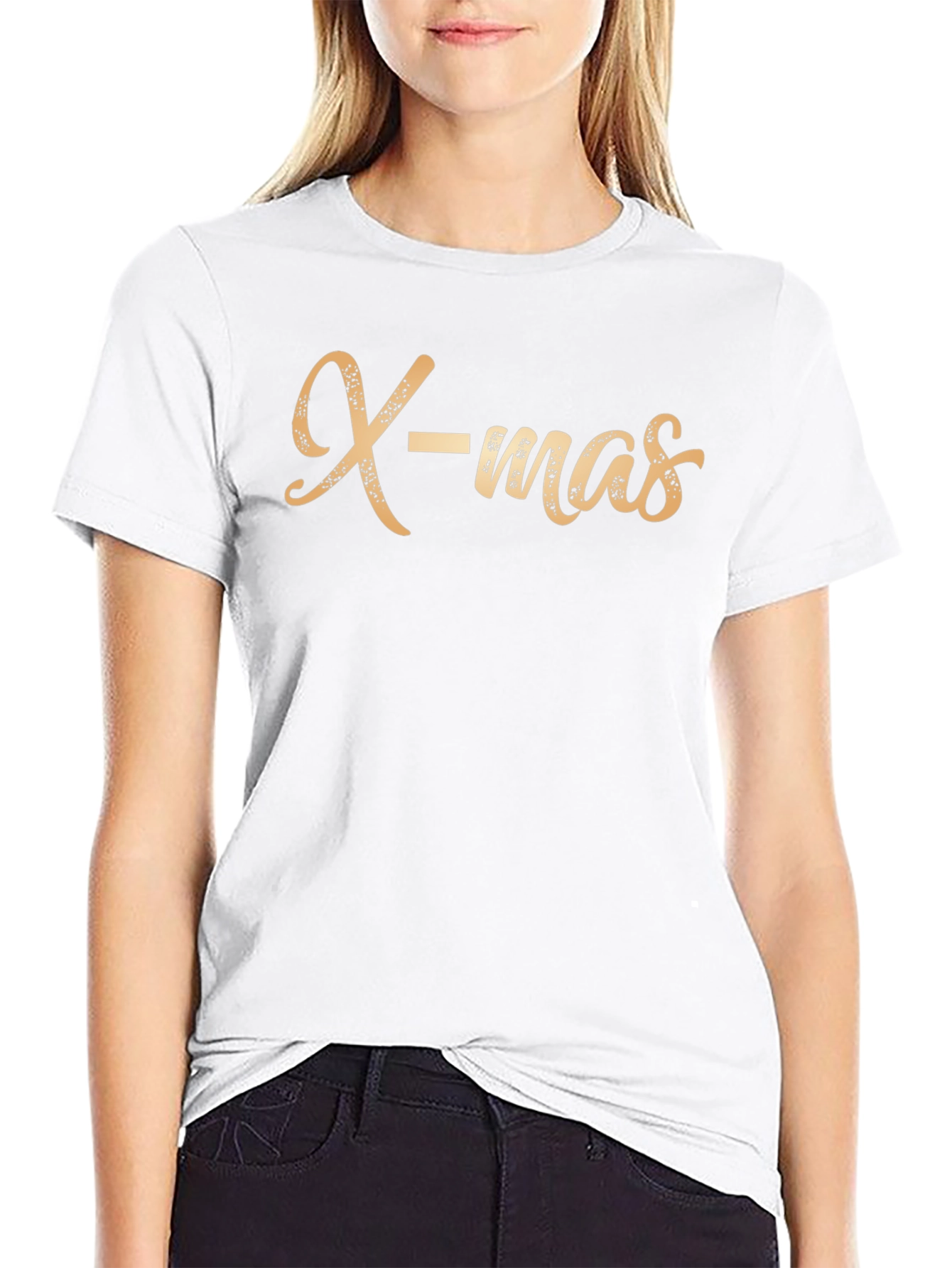 X-mas Graphic Print Black T-Shirt