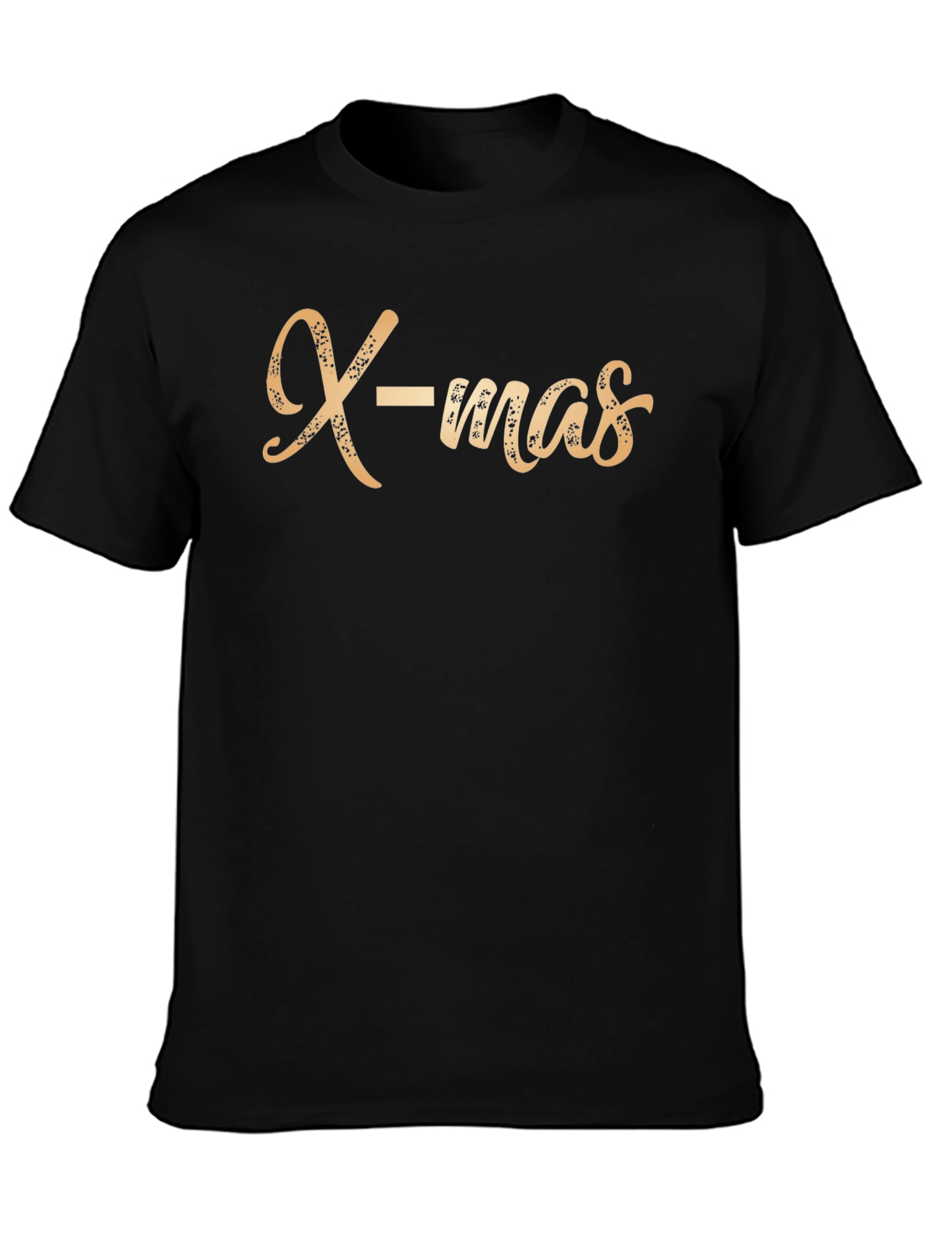 X-mas Graphic Print Black T-Shirt