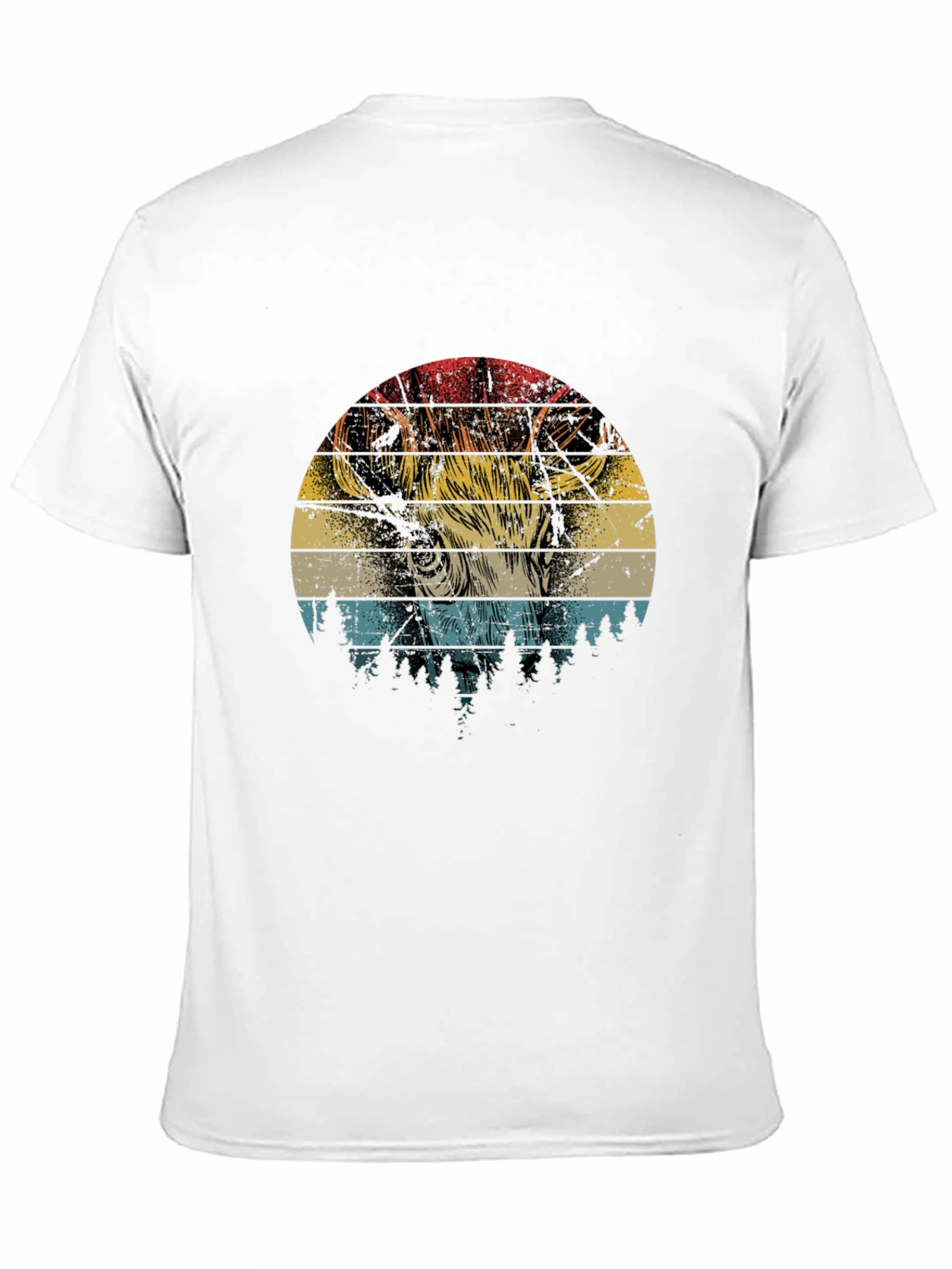 Retro Deer Graphic T-Shirt - Black