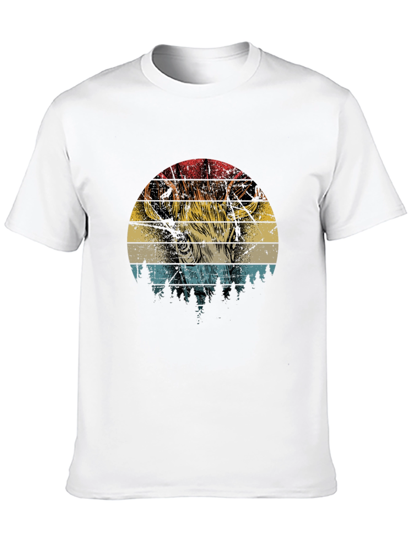 Retro Deer Graphic T-Shirt - Black