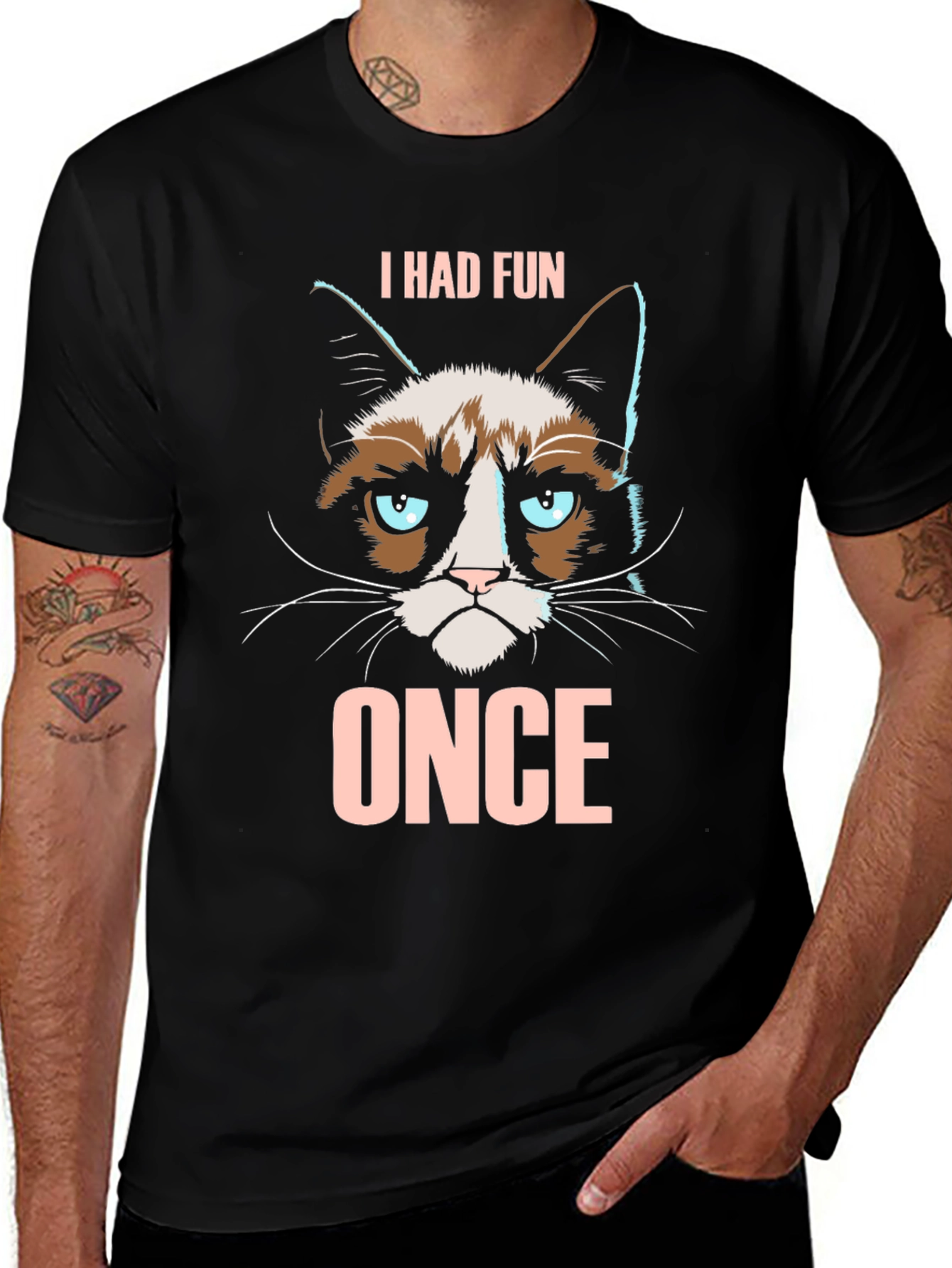 Grumpy Cat I Had Fun Once Graphic T-Shirt