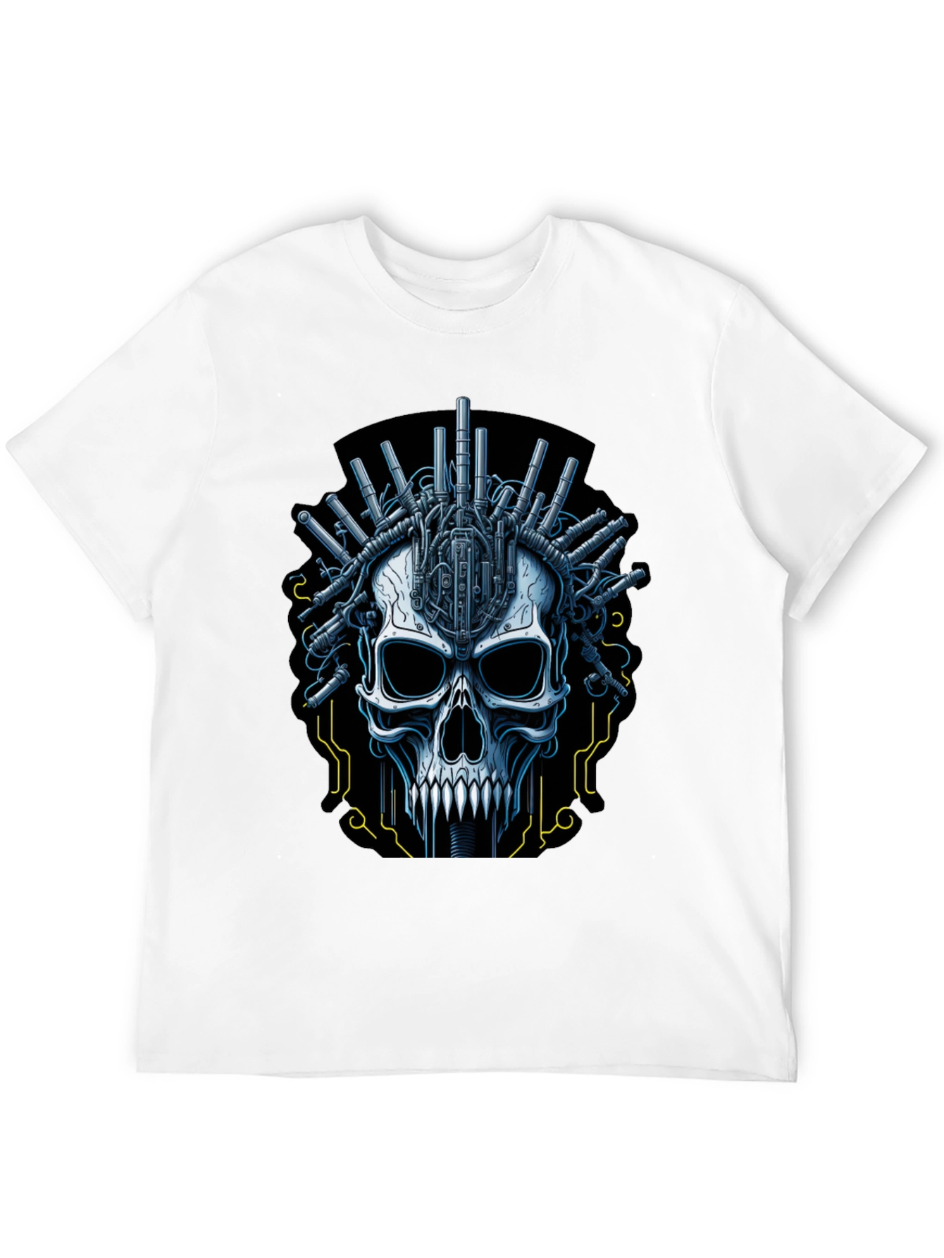 Cyberpunk Skull Graphic T-Shirt
