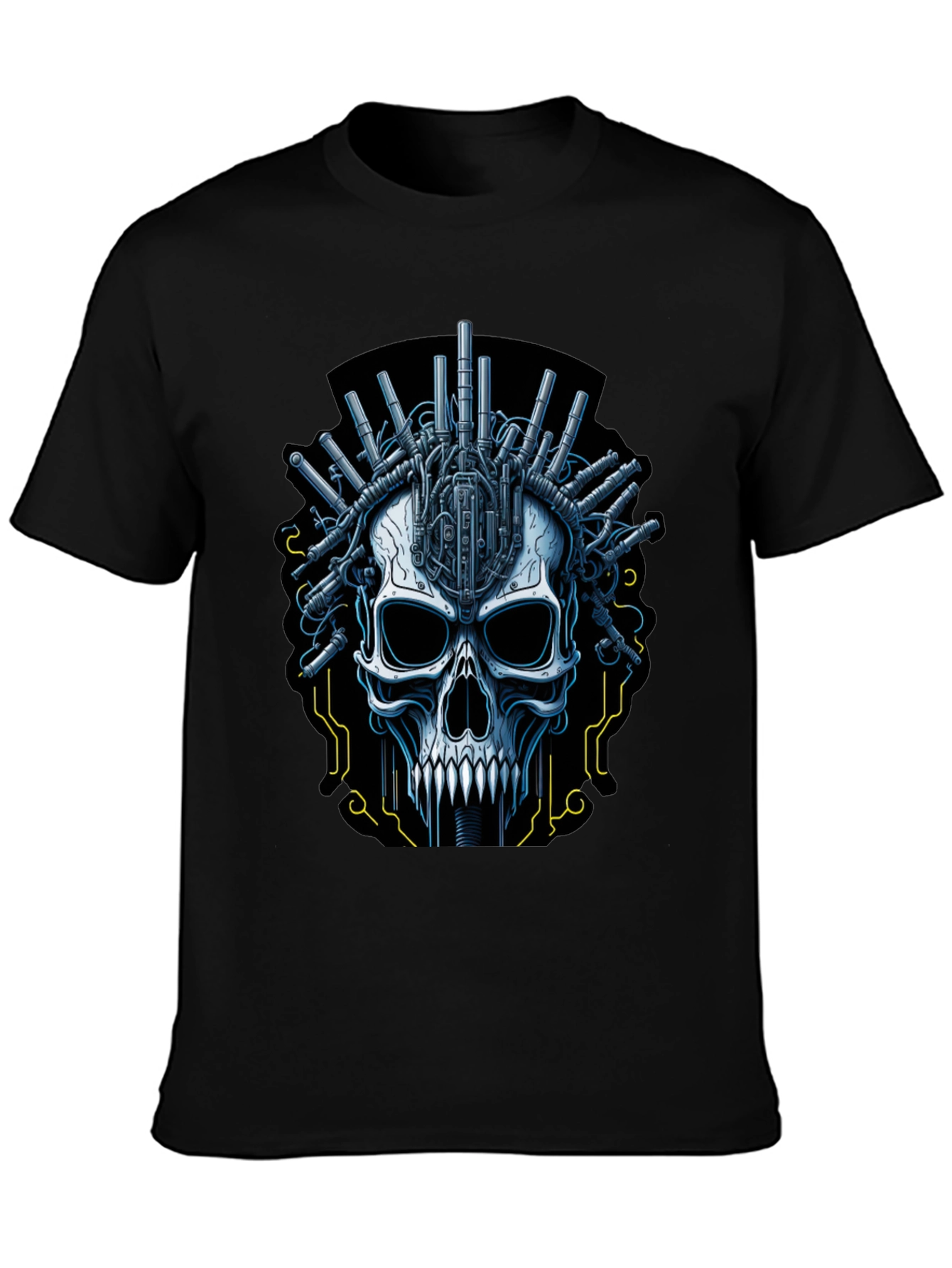 Cyberpunk Skull Graphic T-Shirt