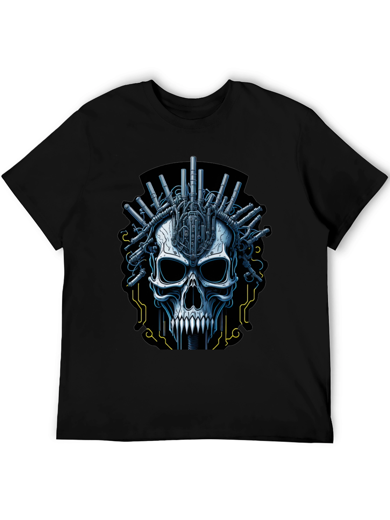Cyberpunk Skull Graphic T-Shirt