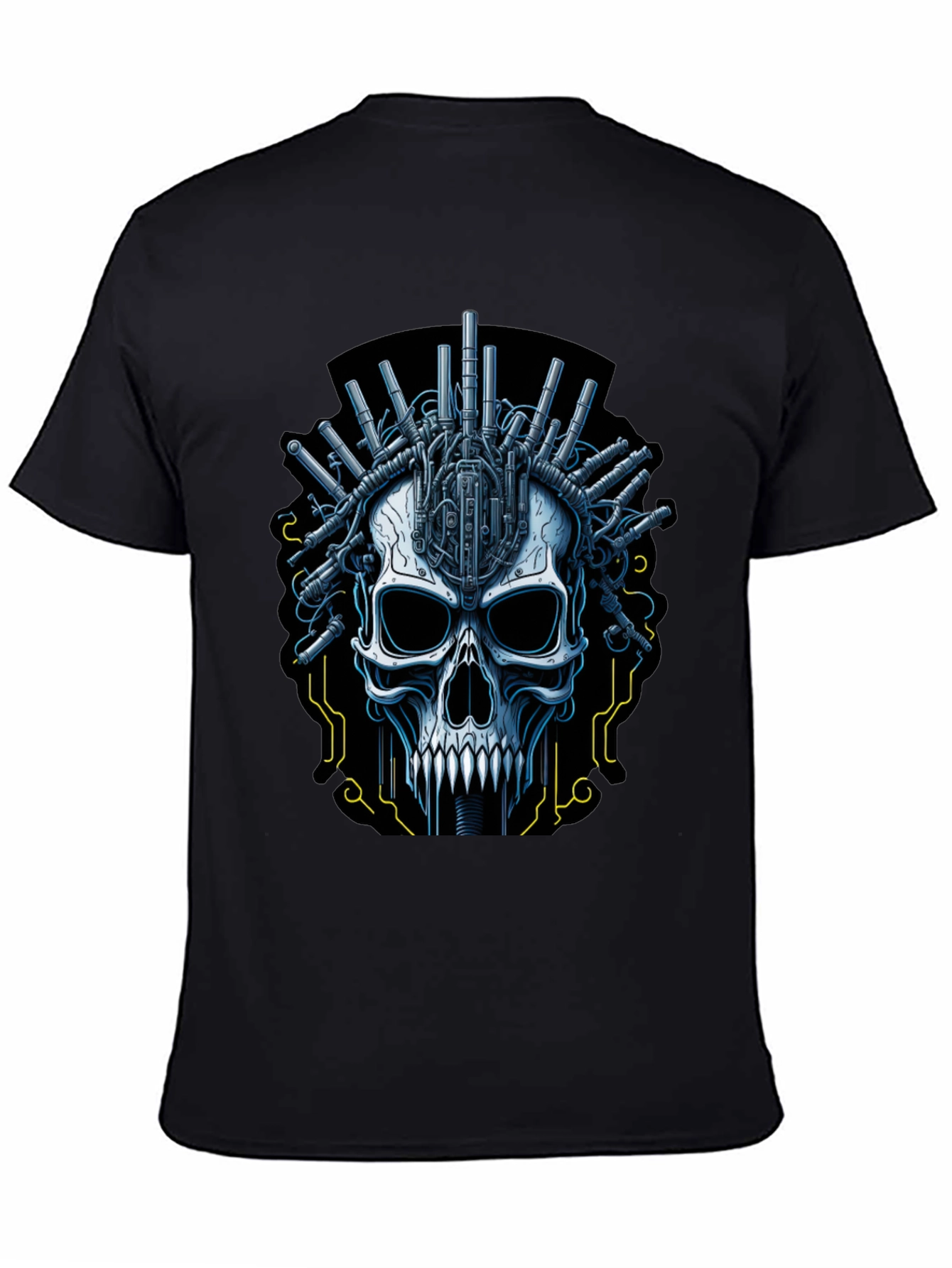 Cyberpunk Skull Graphic T-Shirt