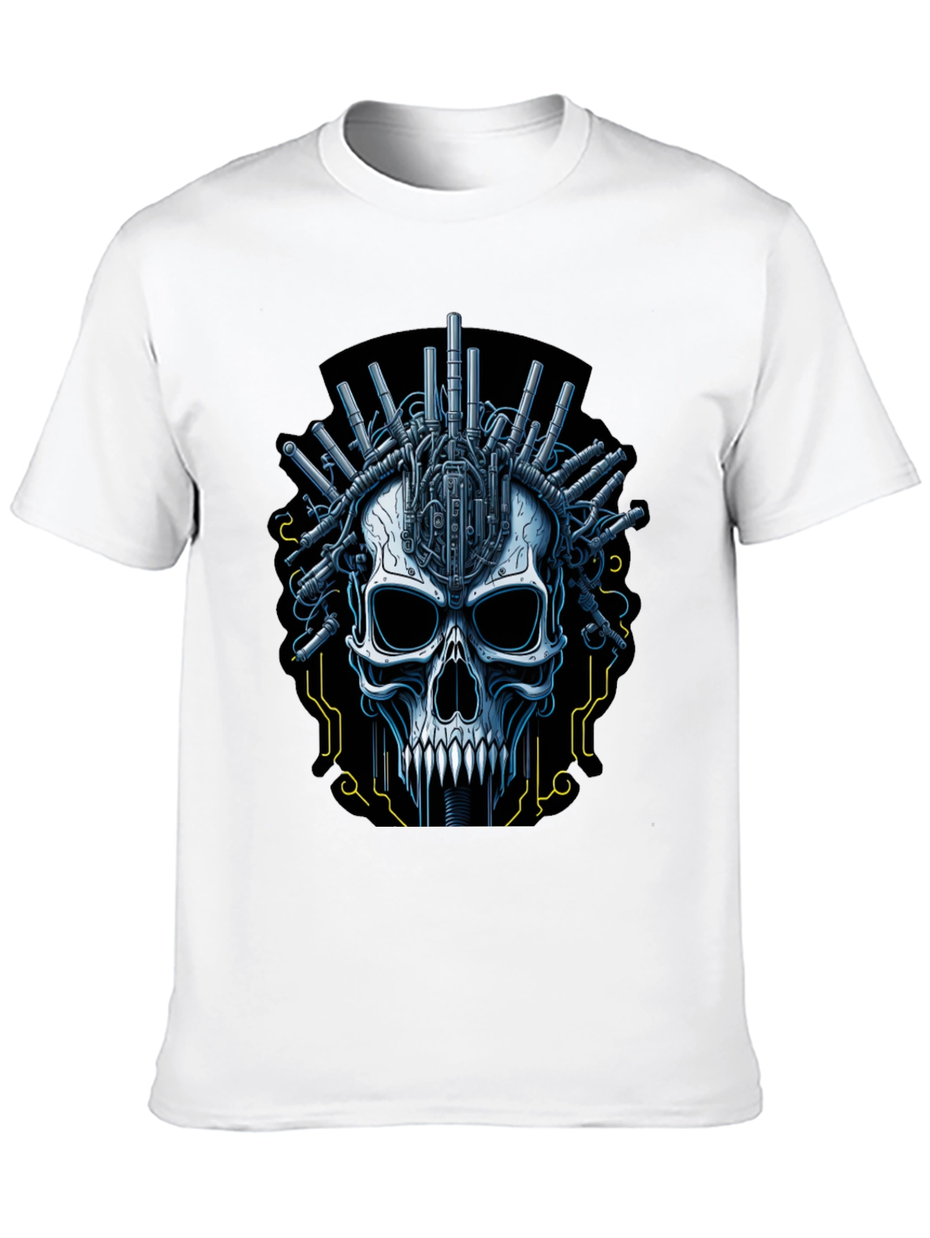 Cyberpunk Skull Graphic T-Shirt