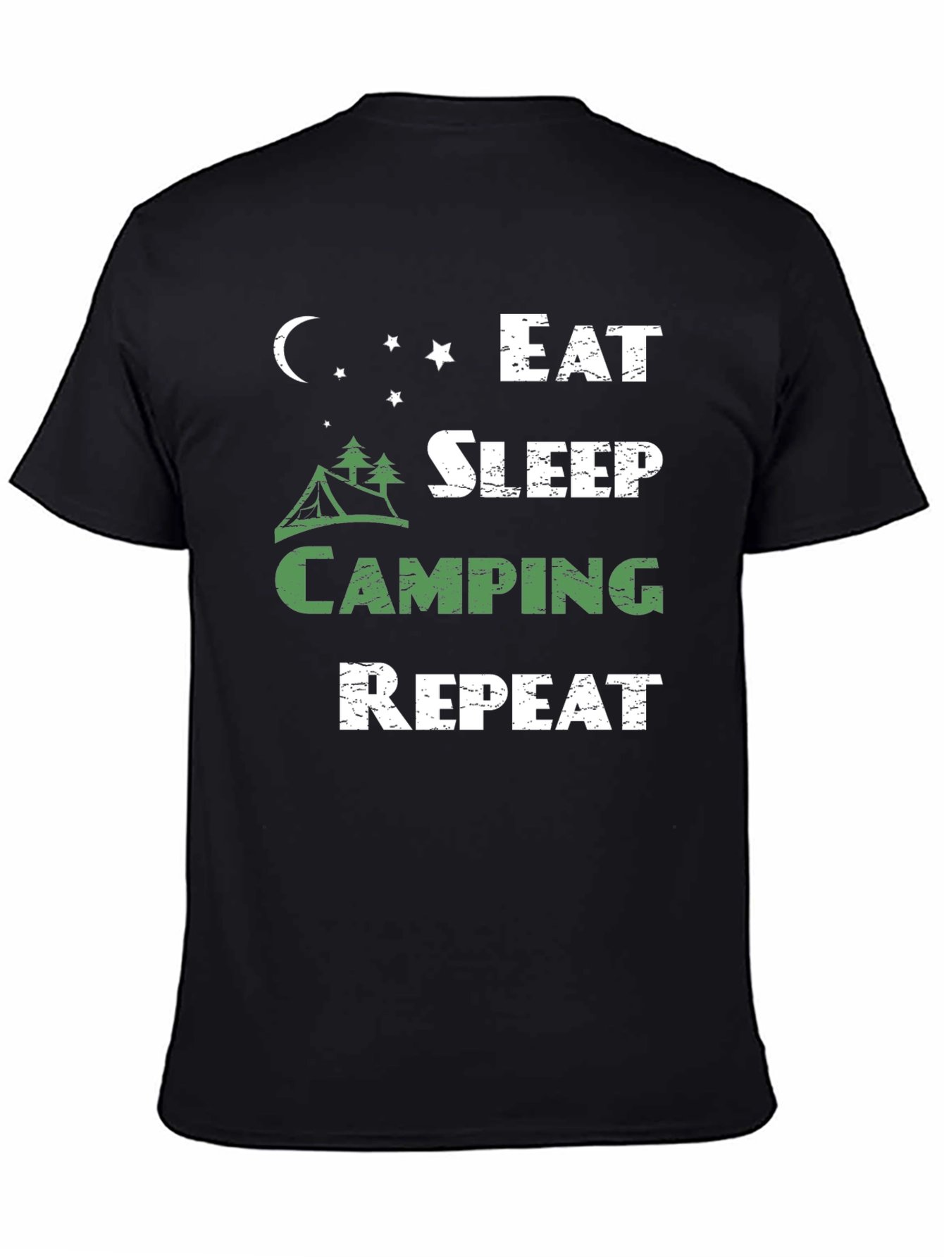 Eat Sleep Camping Repeat Black T-Shirt