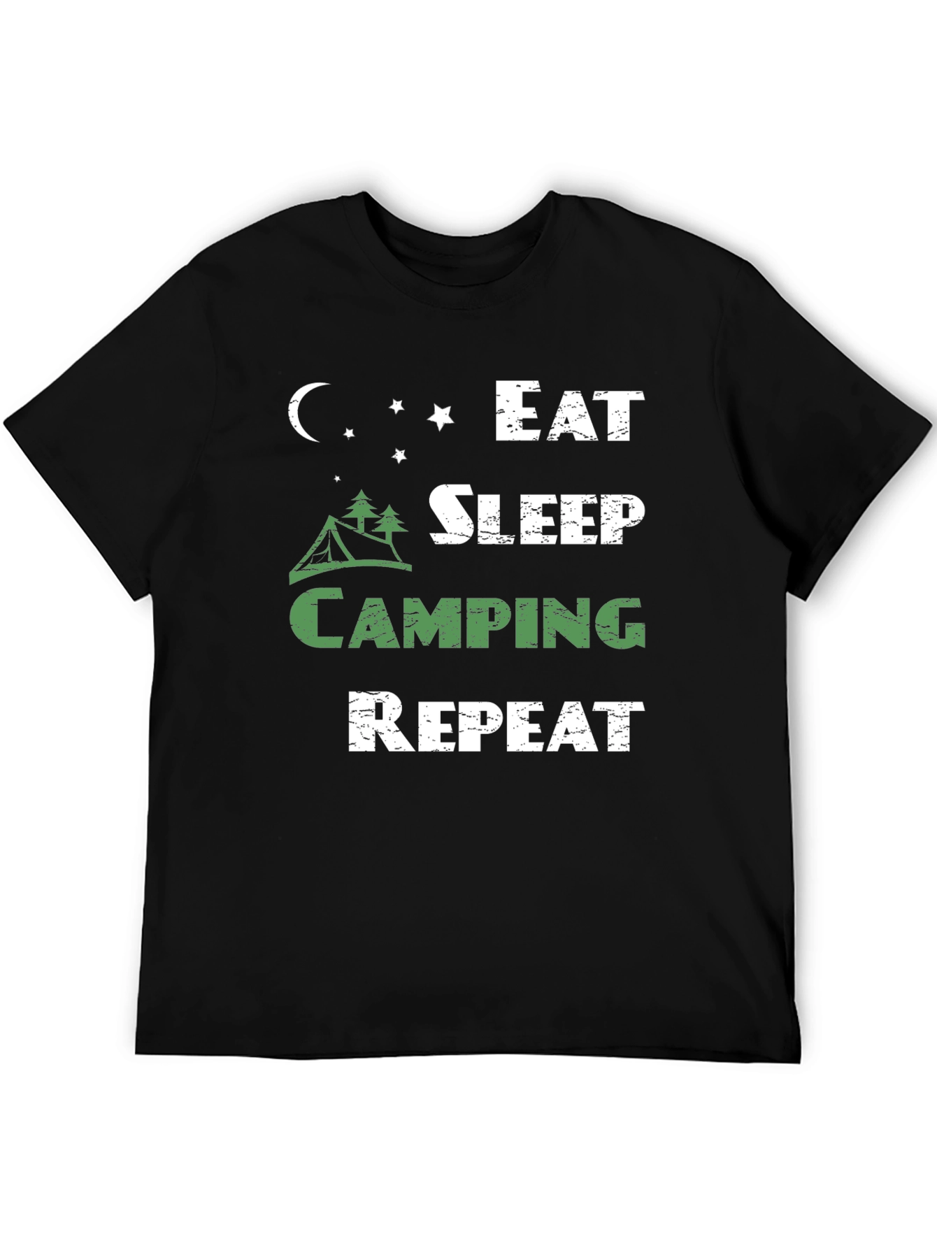 Eat Sleep Camping Repeat Black T-Shirt