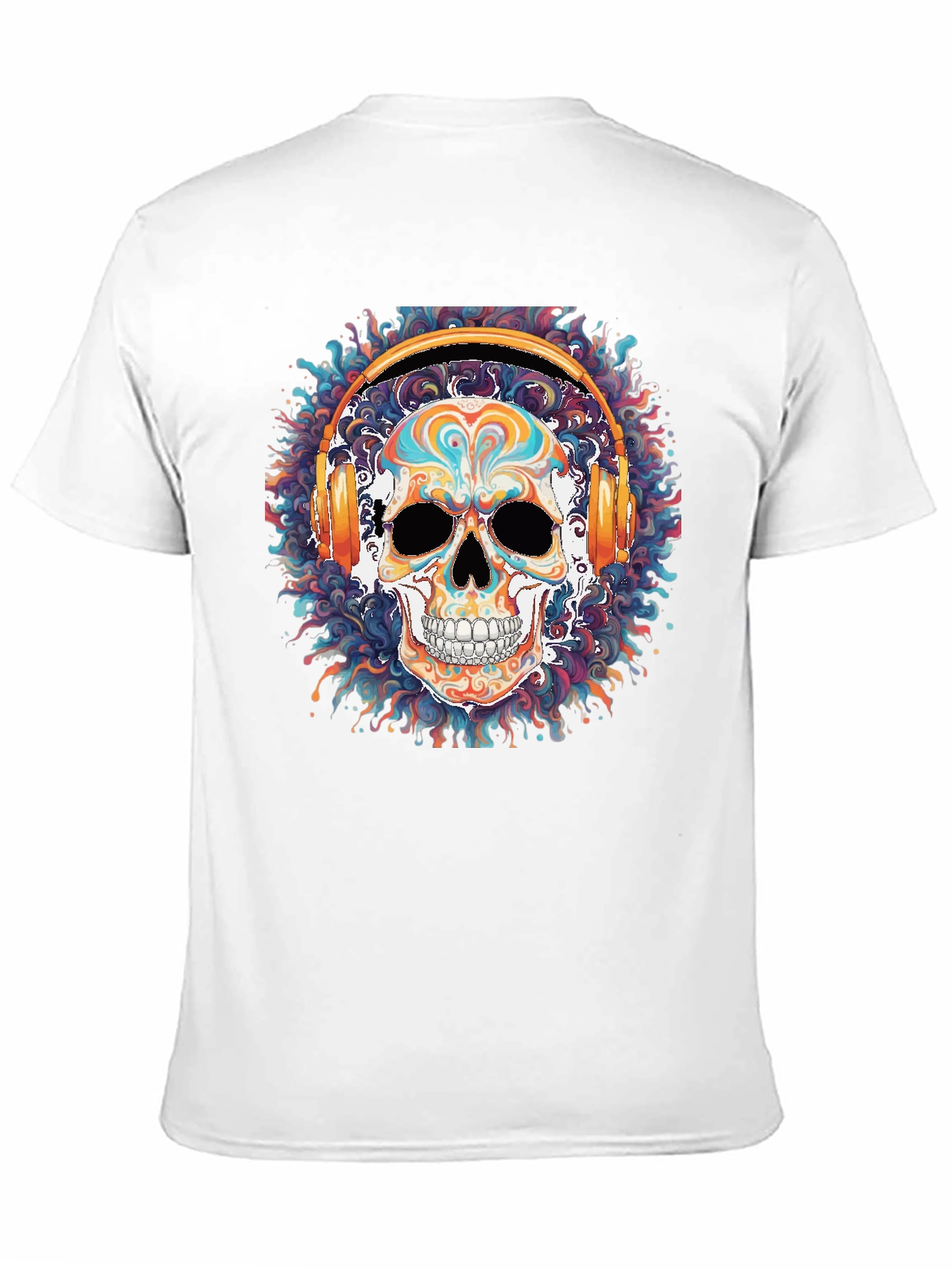 Skull Headphones Graphic Tee - Cool Black T-Shirt