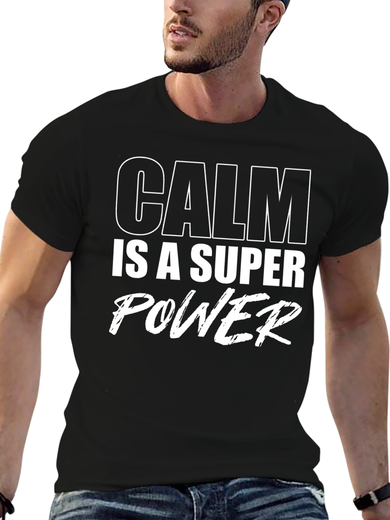 Calm is a Super Power Black T-Shirt